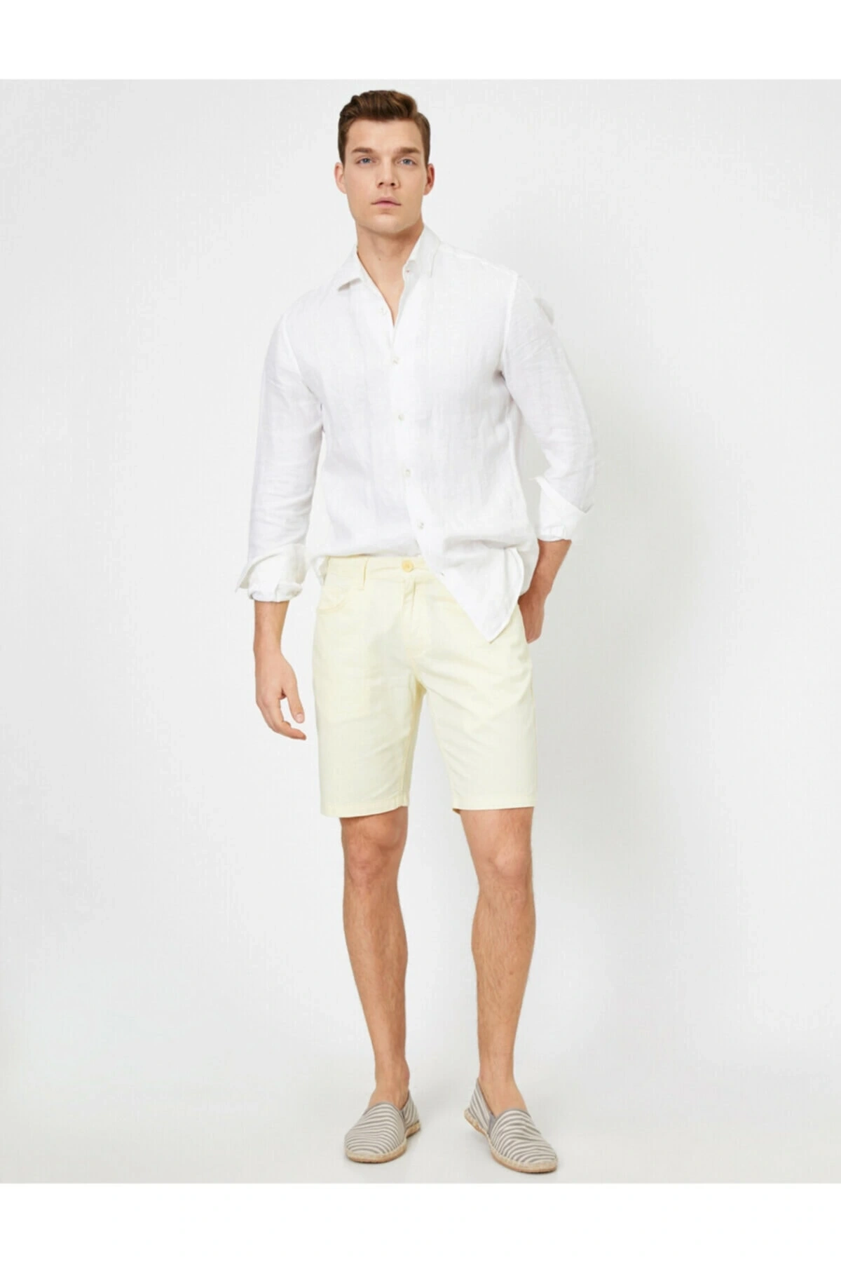 Erkek Cep Detayli Slim Fit Sort