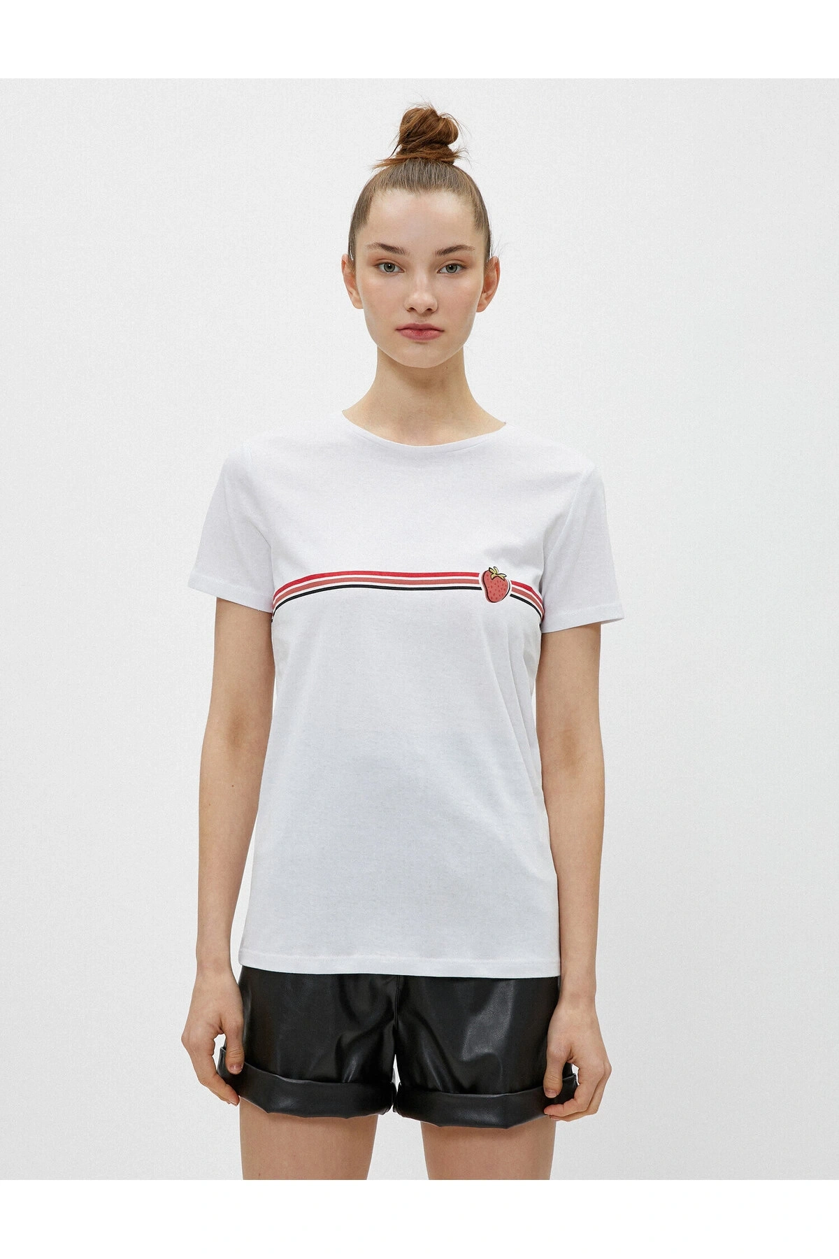 Baskılı Tişört Bisiklet Yaka Pamuklu