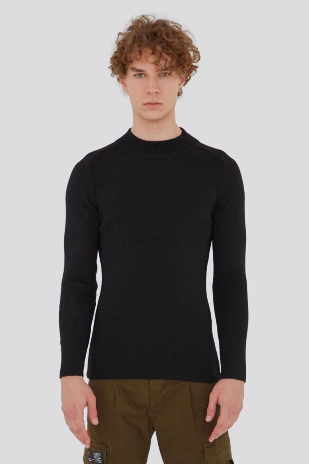 21k0316e1 Erkek Balıkçı Yaka Kazak