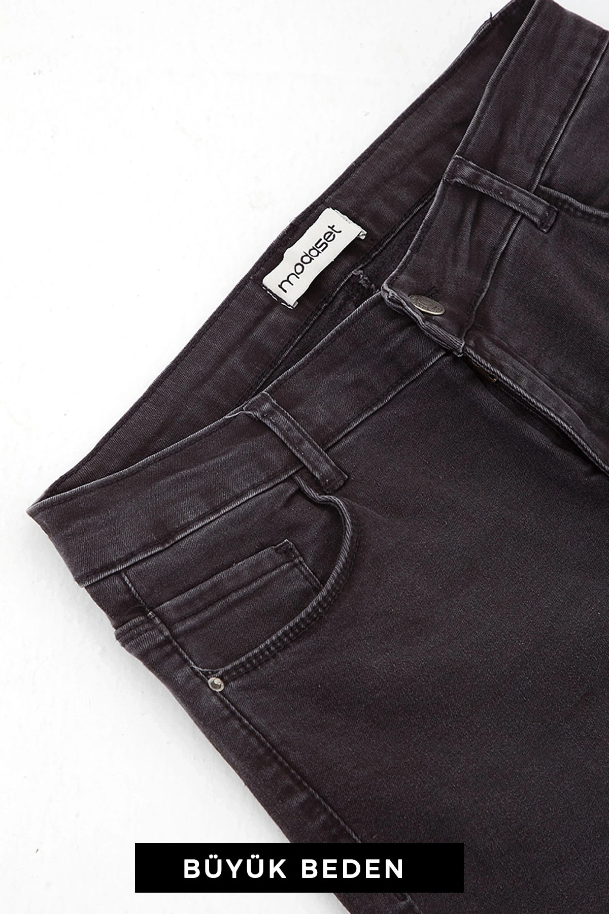 Büyük Beden Jean Pantolon Antrasit