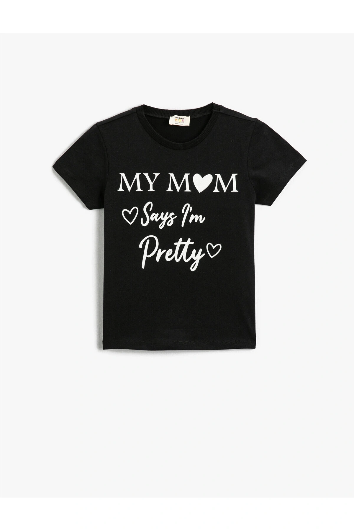 Slogan Baskılı Kısa Kollu Tişört Pamuklu