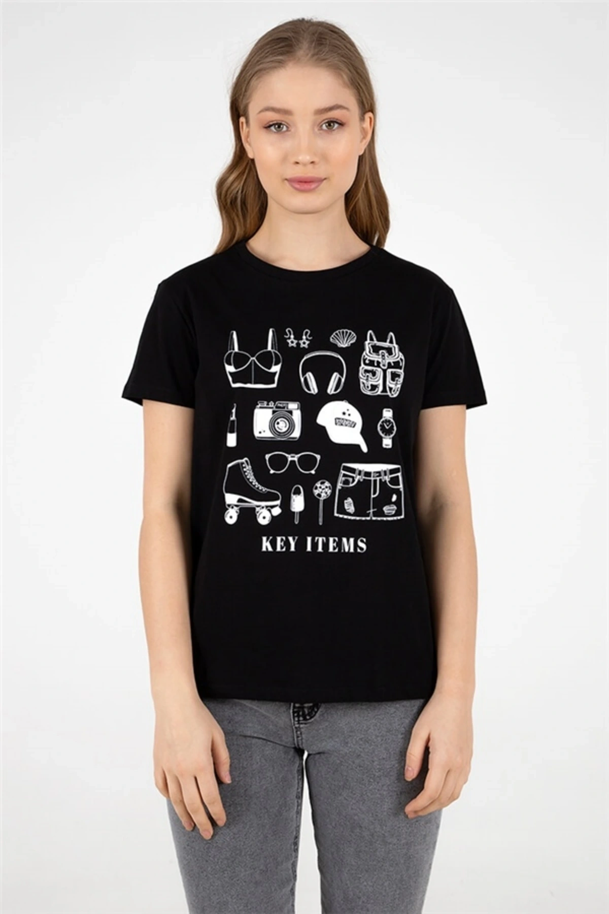 Baskılı Tişört Siyah
