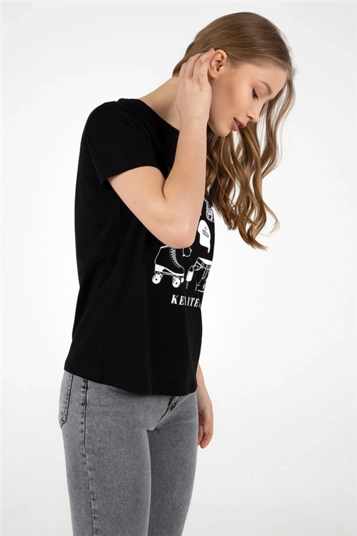 Baskılı Tişört Siyah