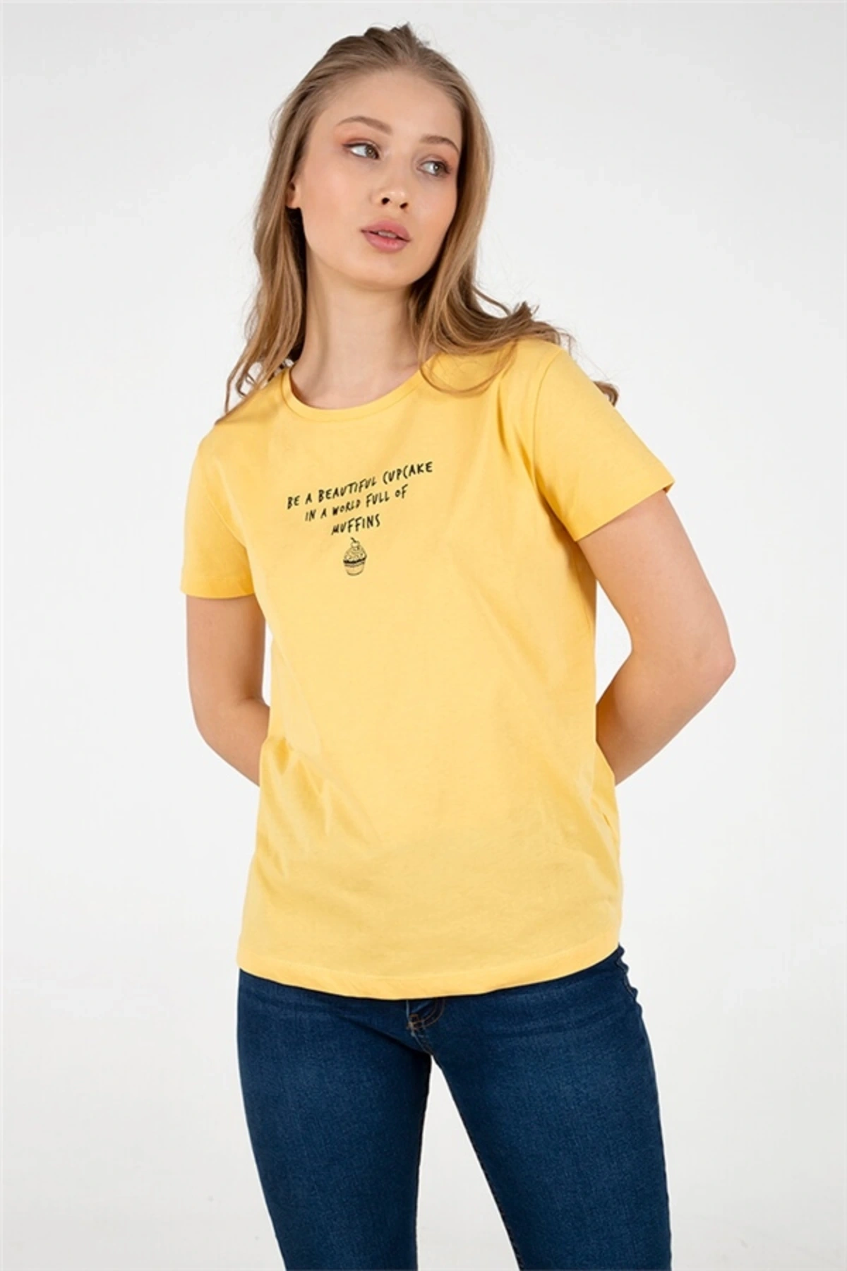 Baskılı Tişört Sarı