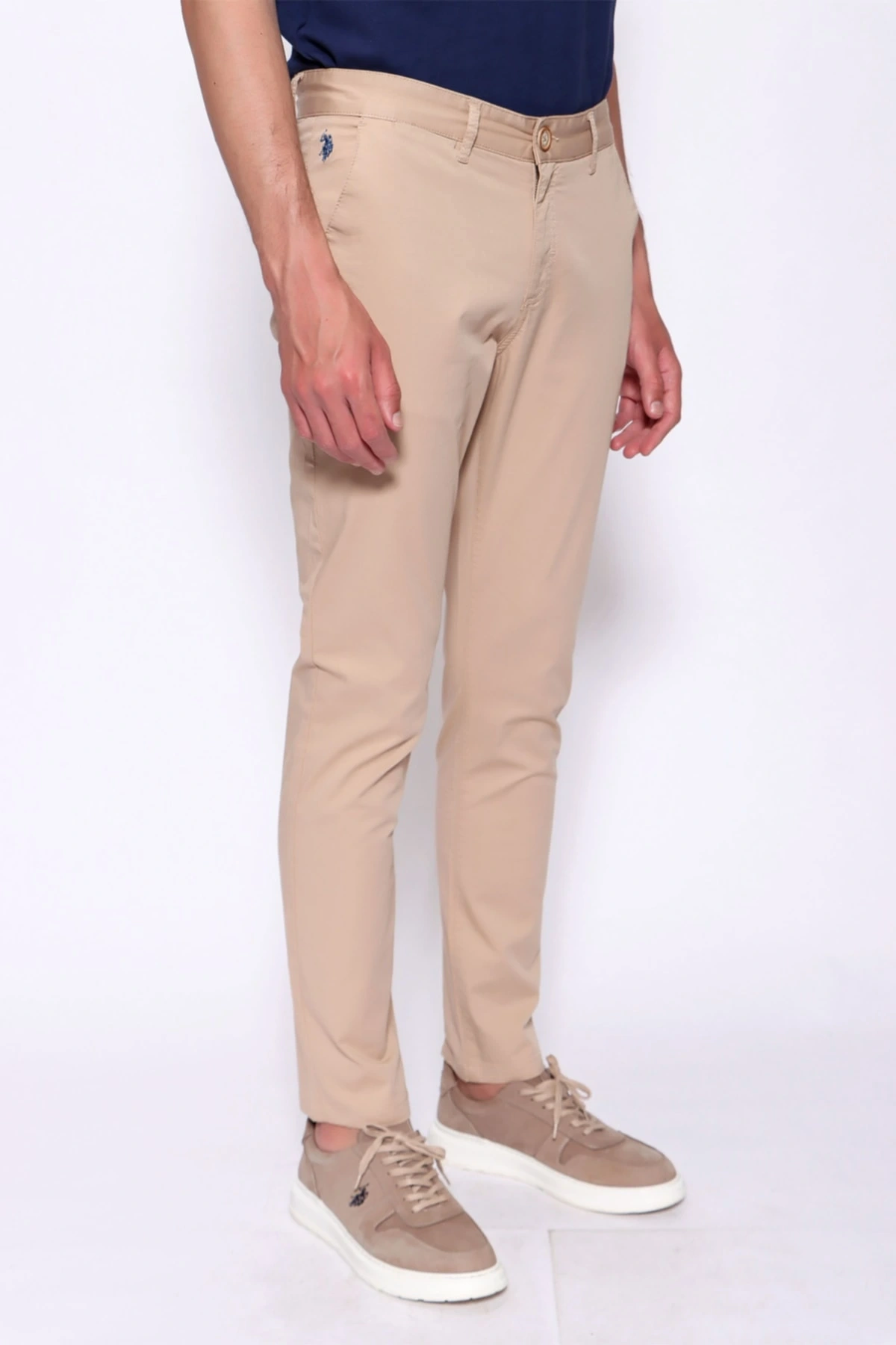 U.s Polo Assn. Erkek Kum Rengi Dokuma Silim Fit Pantolon