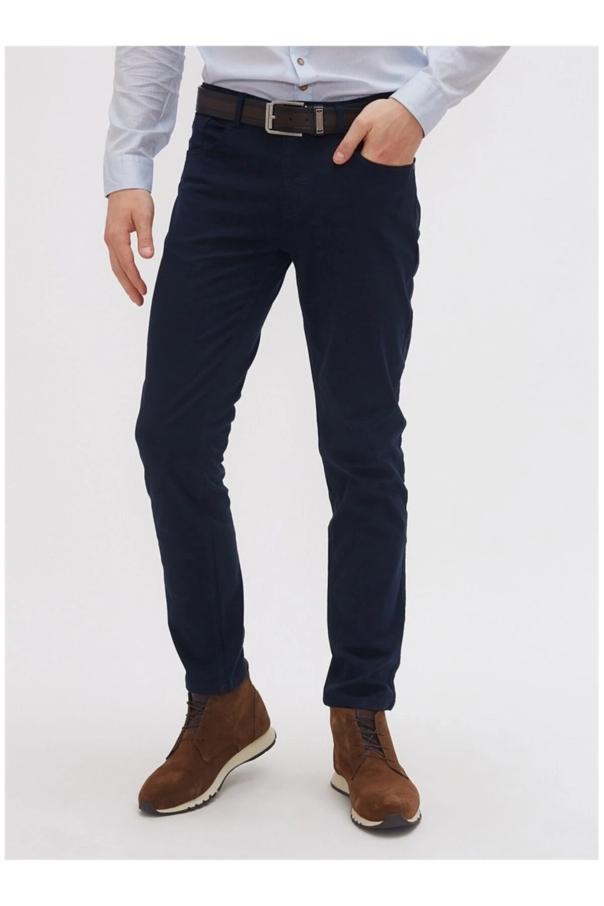 Erkek Lacivert Düz Pantolon