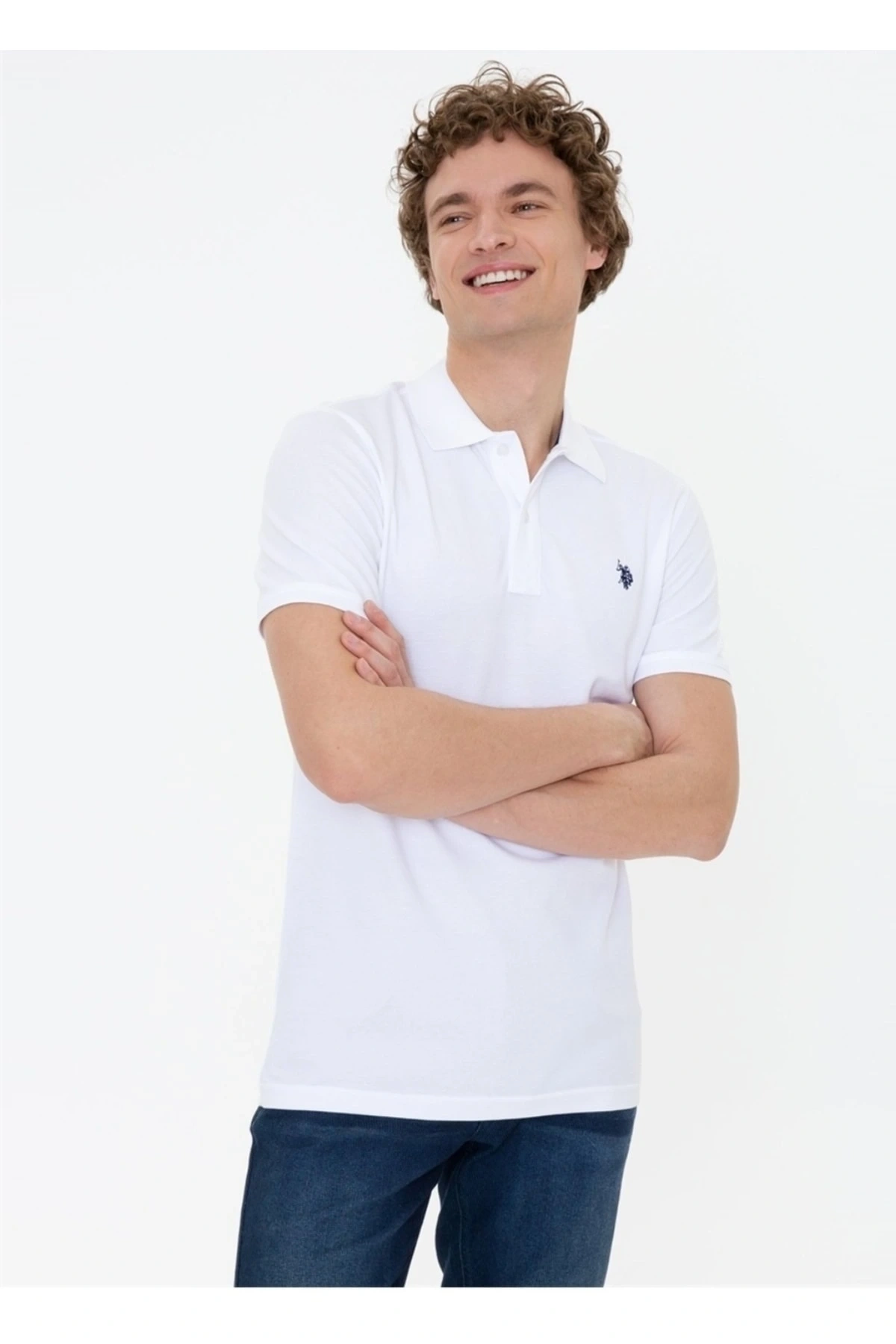 Polo Yaka Slim Fit Beyaz Erkek T-shirt