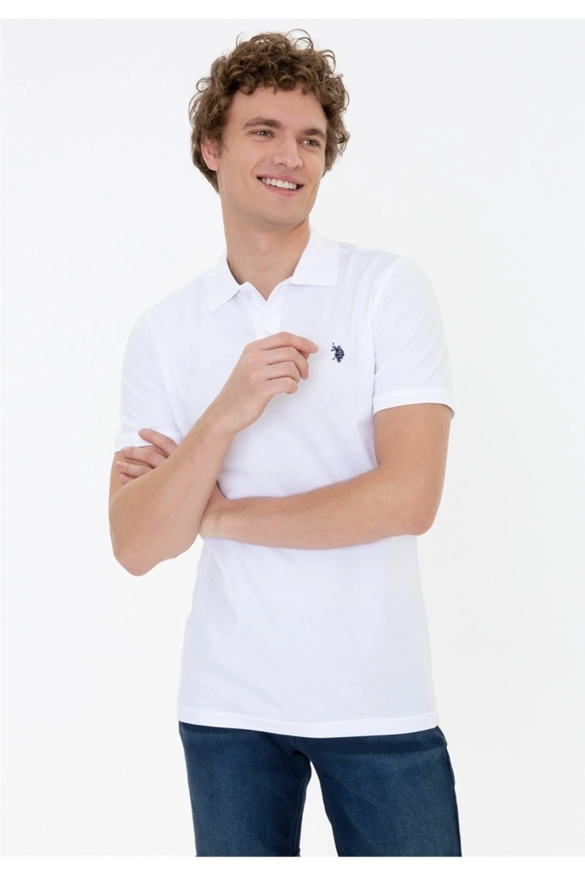 Polo Yaka Slim Fit Beyaz Erkek T-shirt