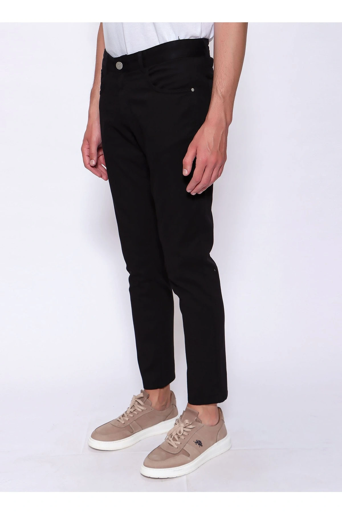 Normal Bel Slim Fit Siyah Erkek Pantolon - Dernest22y