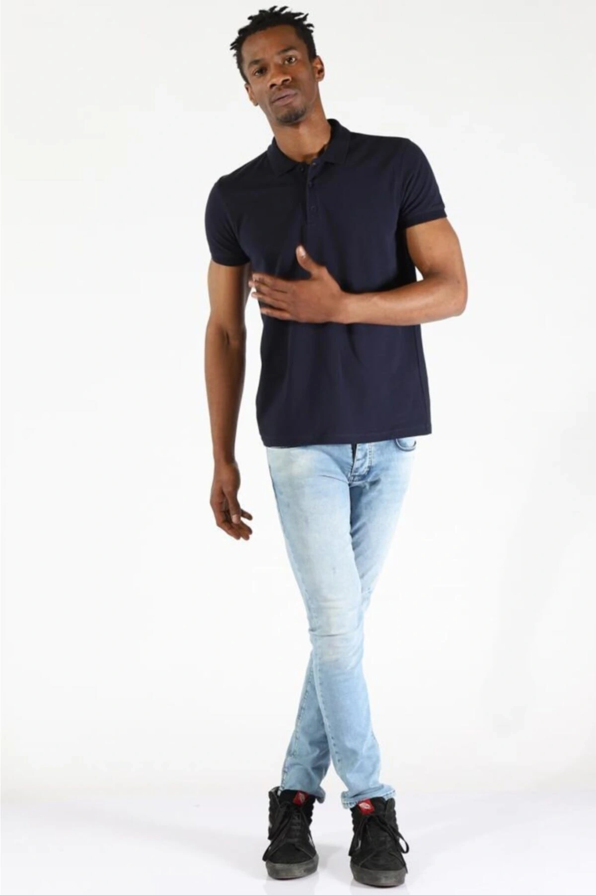 Erkek Slim Fit Polo Yaka Tshirt Ets 1821 Bb Lacıvert