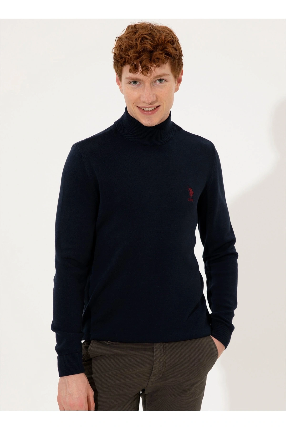 Tam Balıkçı Yaka Lacivert Erkek Kazak Ybs-sk22