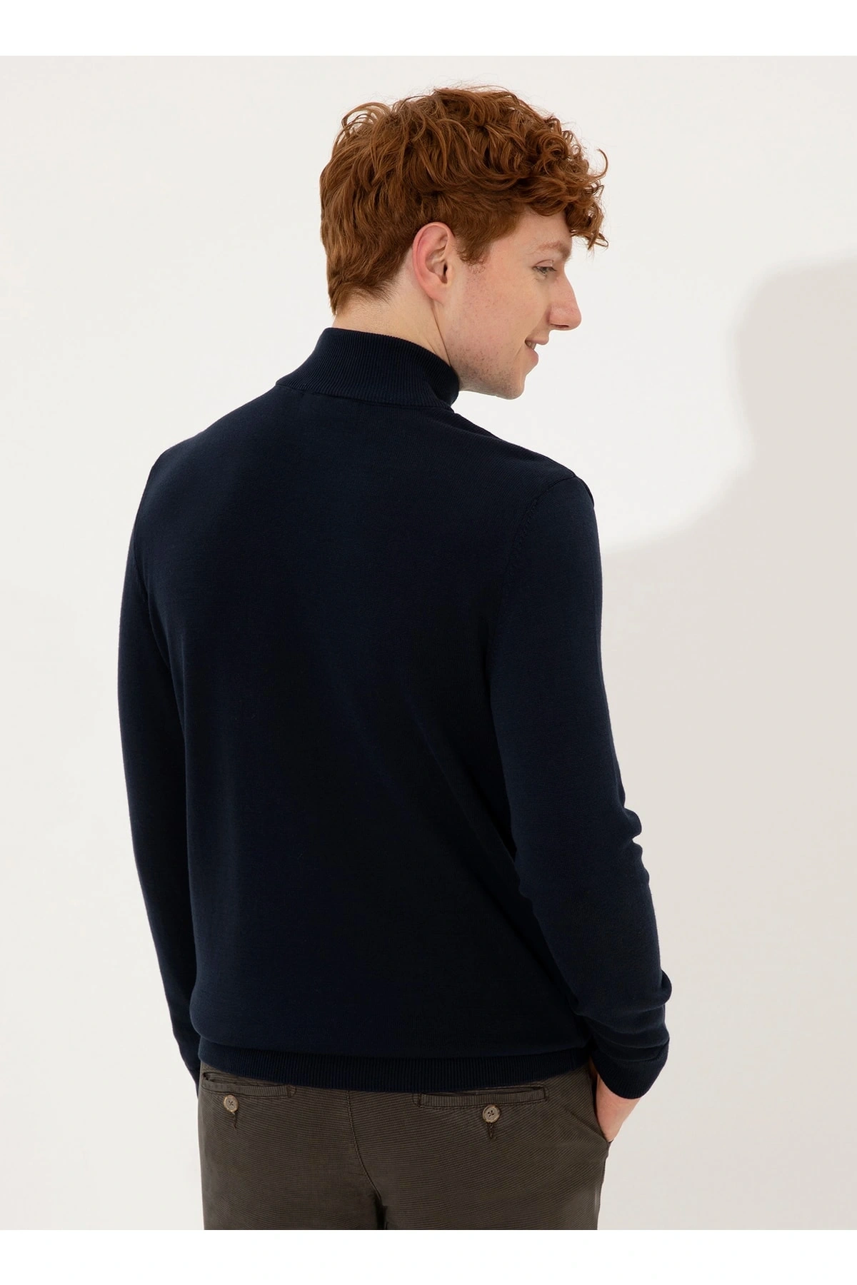 Tam Balıkçı Yaka Lacivert Erkek Kazak Ybs-sk22