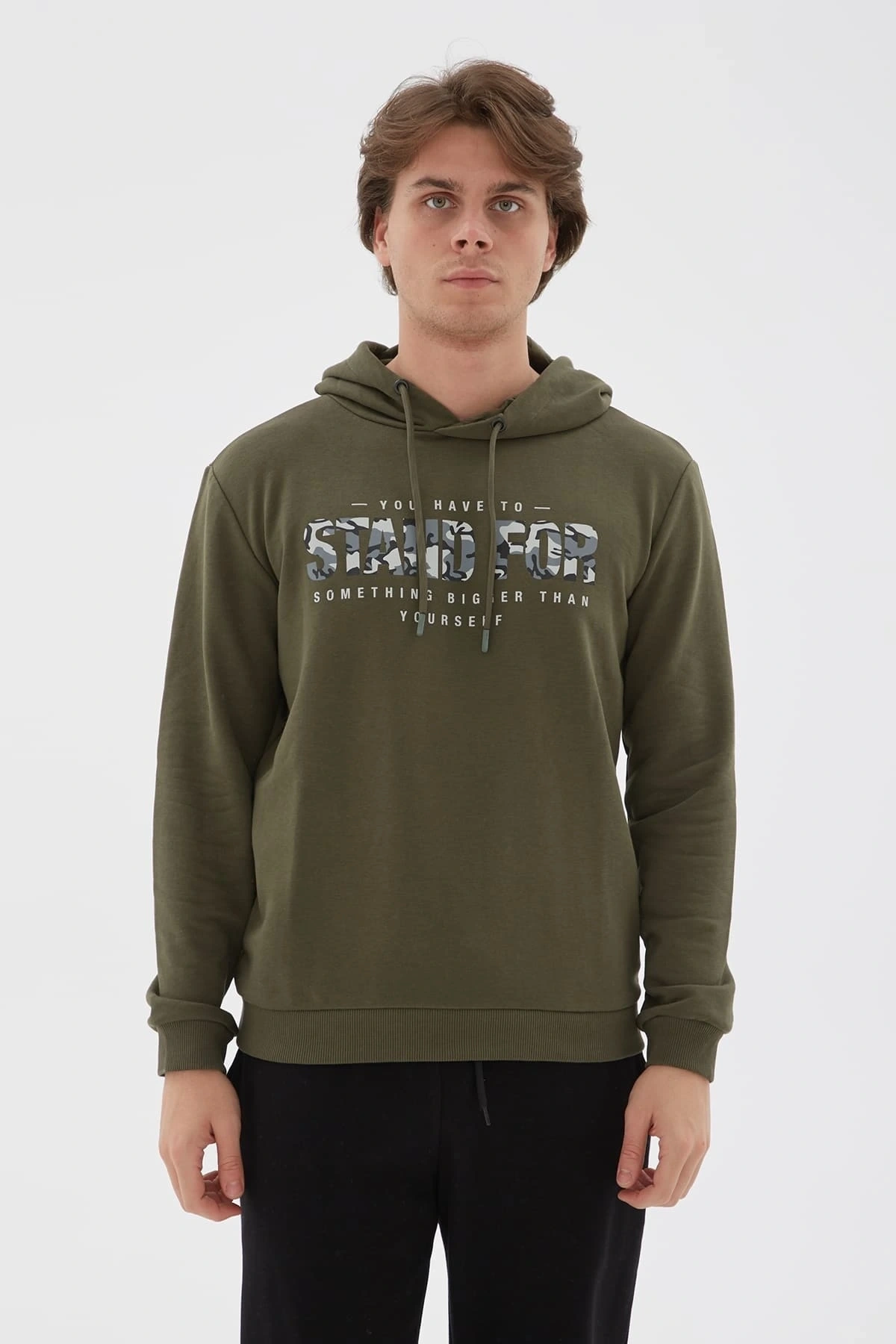 Baskılı Sweatshirt Haki / Khaki
