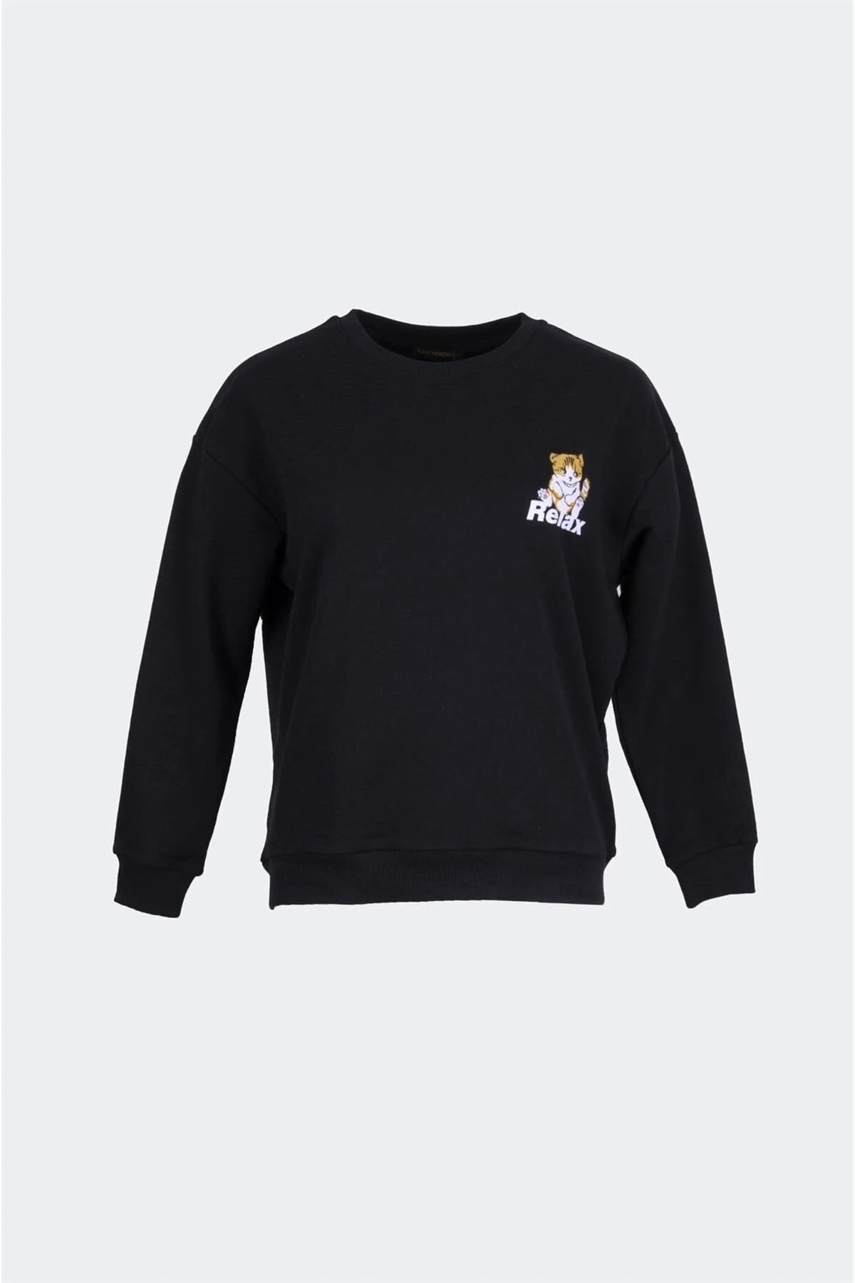 Baskılı Siyah Kadın Sweatshırt 22k0574k1