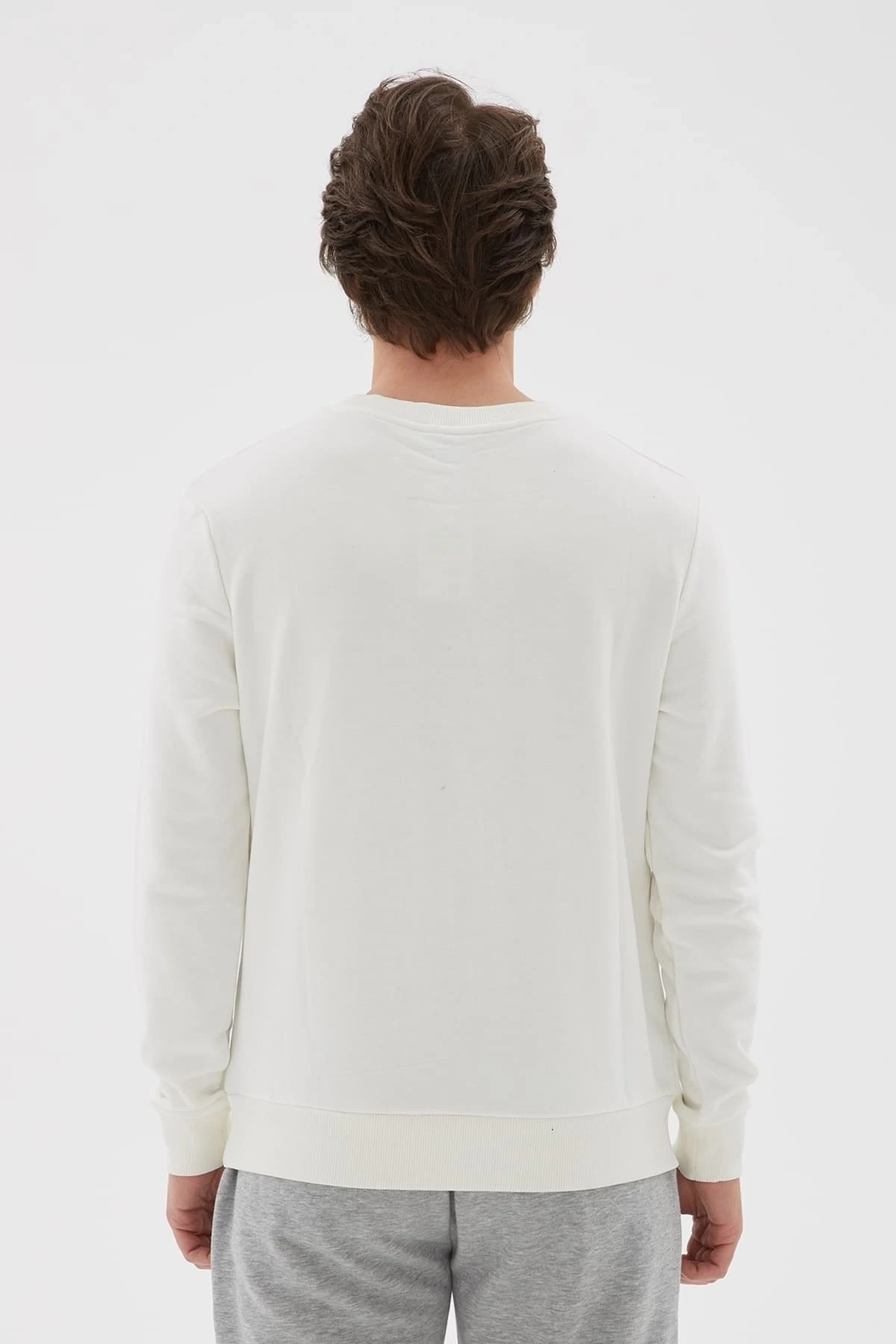 Bisiklet Yaka Baskılı Sweatshirt