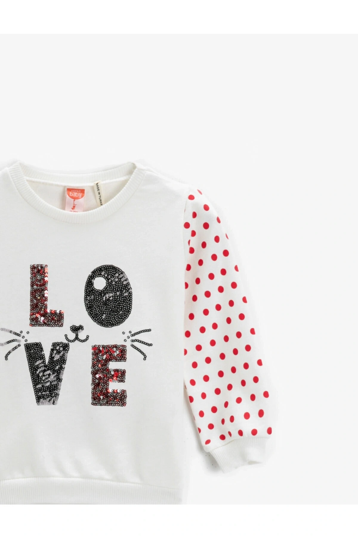 Baskılı Sweatshirt Uzun Kollu Bisiklet Yaka