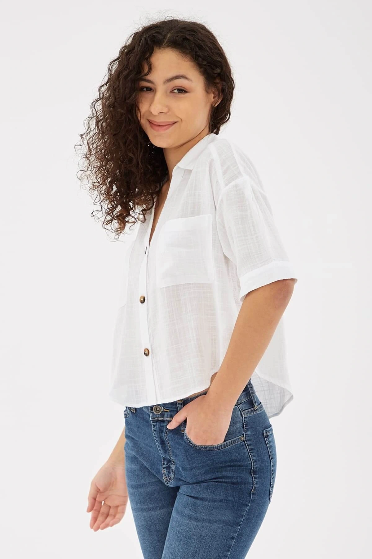 Crop Gömlek Beyaz / White