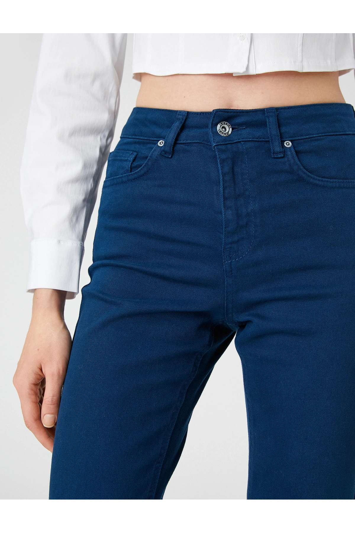 İspanyol Crop Paça Kot Pantolon Dar Kesim