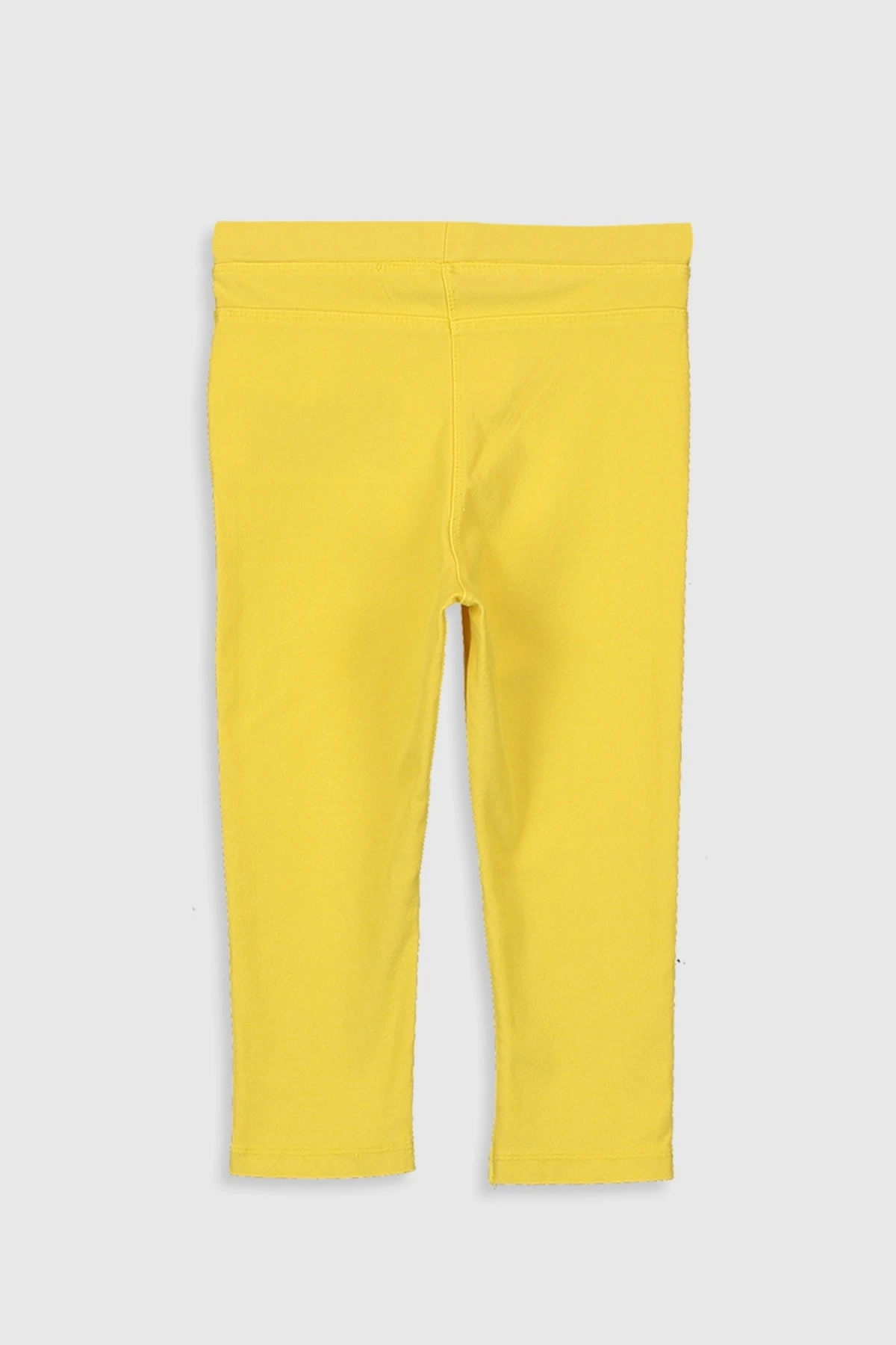 LCW Kids Sarı Beli Lastikli Denim Görünümlü Kız Çocuk Tayt