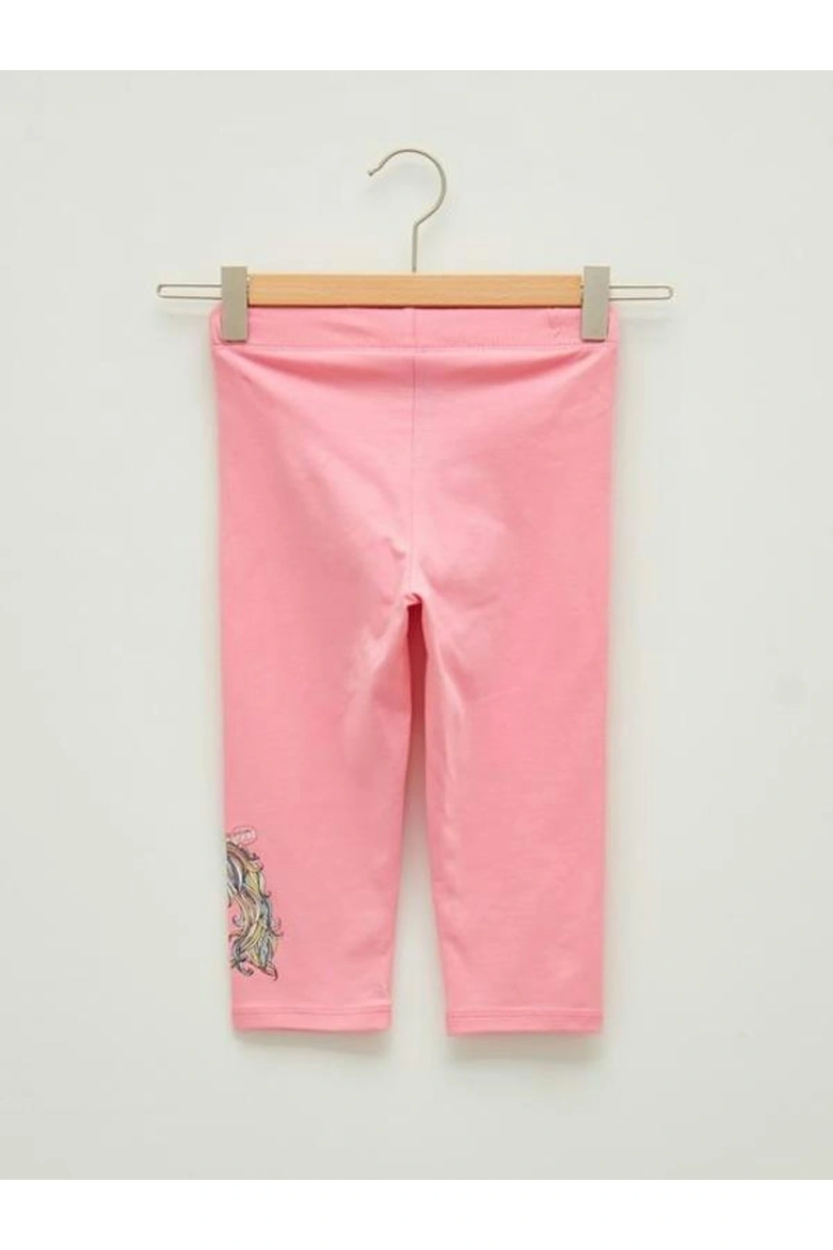 Beli Lastikli Baskılı Pamuklu Kız Çocuk Tayt (S1)