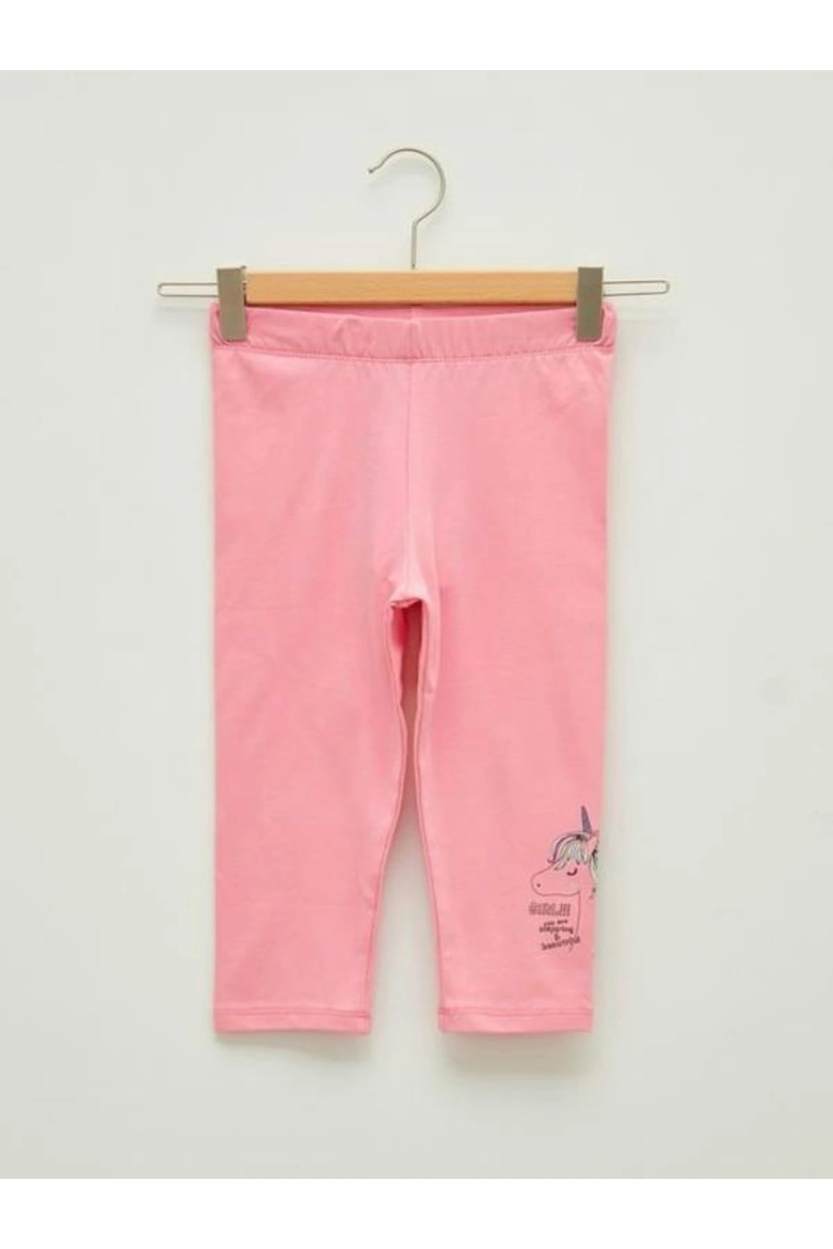 Beli Lastikli Baskılı Pamuklu Kız Çocuk Tayt (S1)