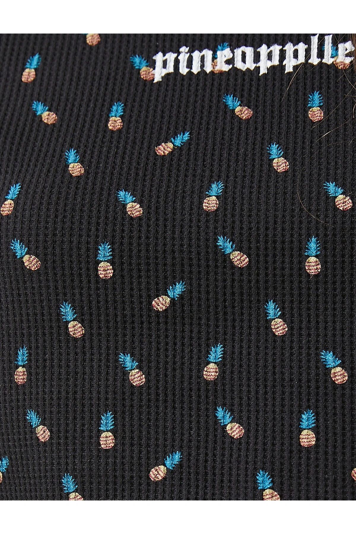 Baskılı Crop Tişört Fırfır Detaylı Pamuklu