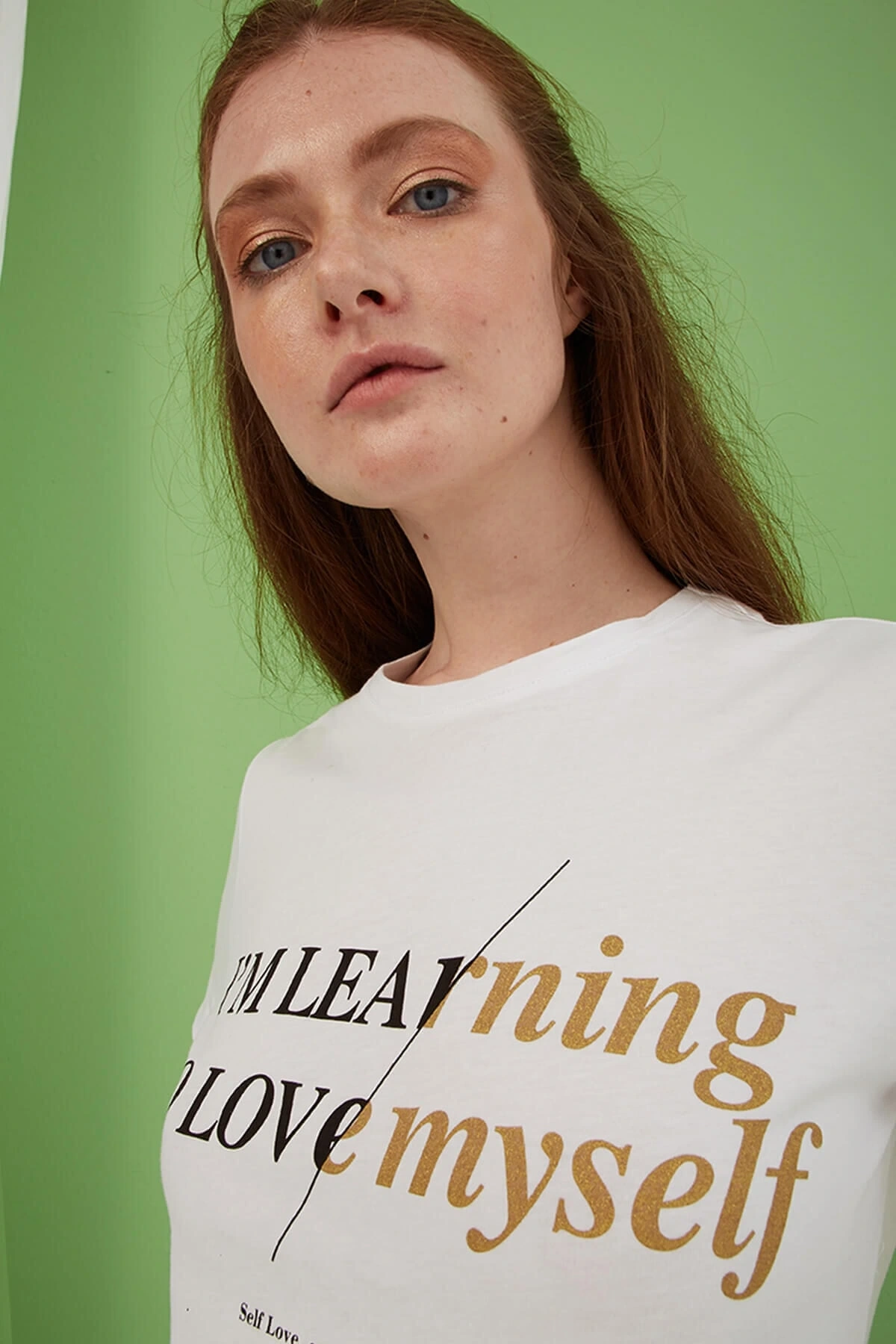 Baskılı T-shirt Beyaz