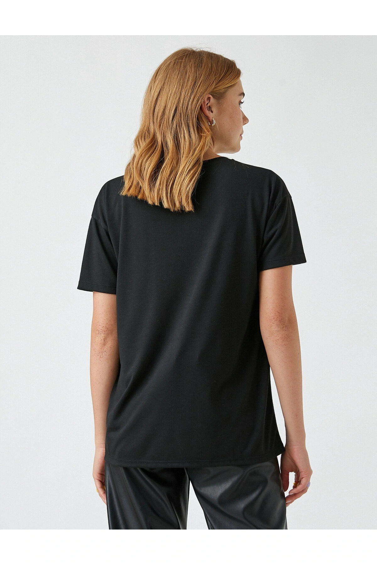 Bisiklet Yaka Kısa Kollu Baskılı Tişört