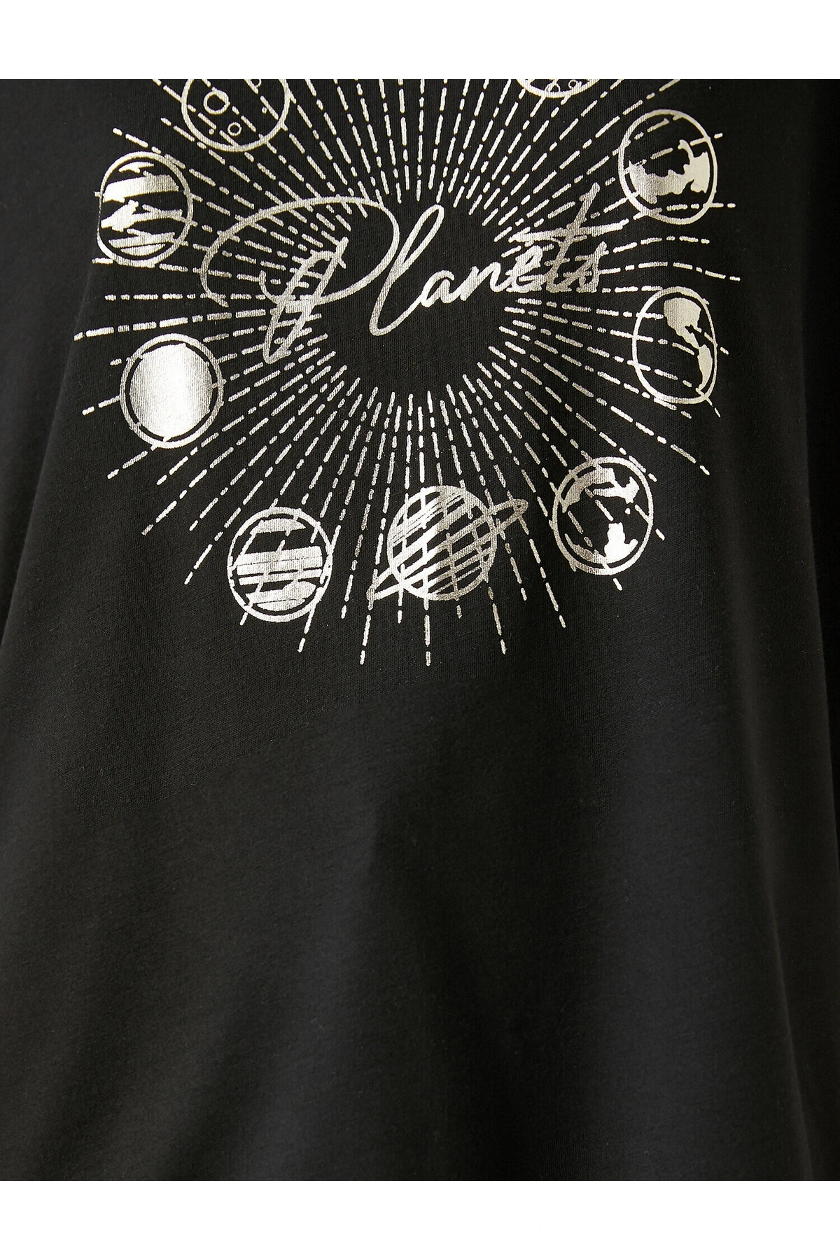 Bisiklet Yaka Kısa Kollu Baskılı Tişört