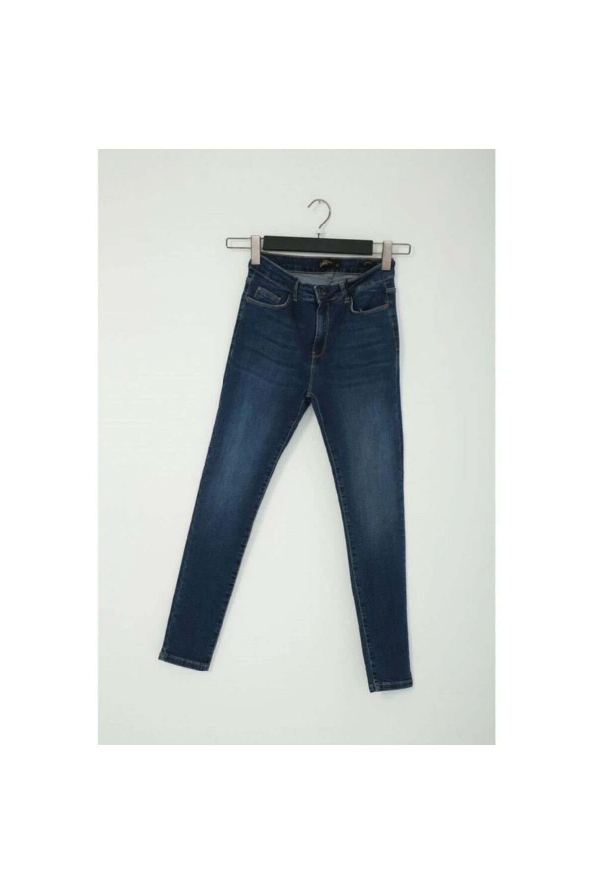 22y0565k1 Yüksek Bel Skinny Fit Koyu Mavi Kadın Denim Pantolon