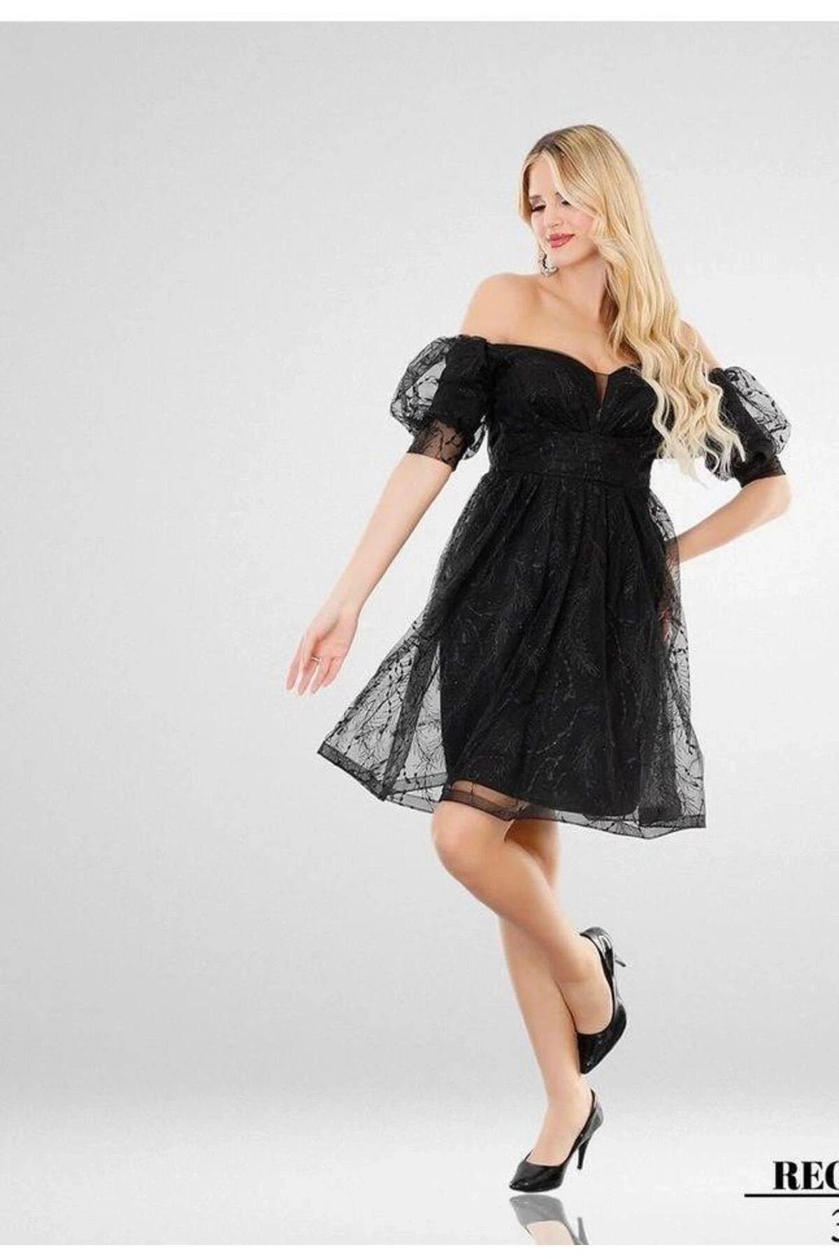 OMZU NAKIŞLI TÜL ELBİSE