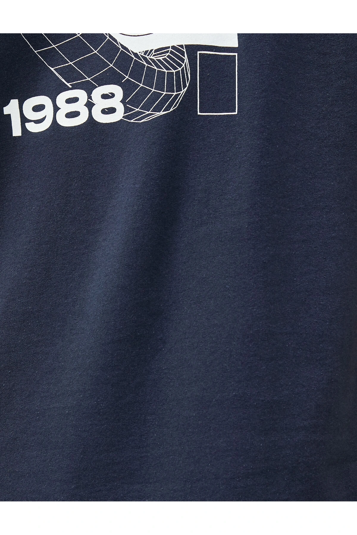 Slogan Baskılı Tişört Bisiklet Yaka Kısa Kollu Pamuklu