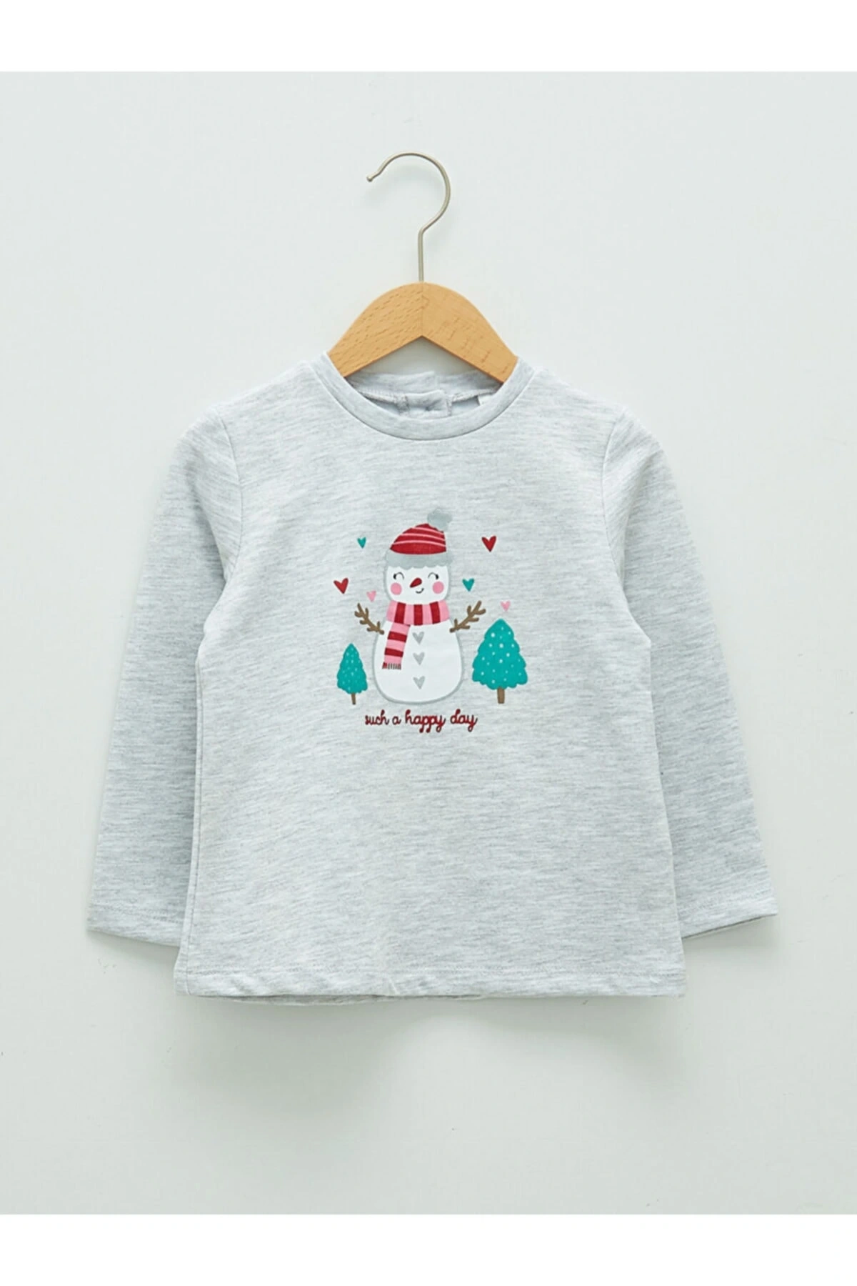 Bisiklet Yaka Uzun Kol Baskılı Kız Bebek Sweathirt