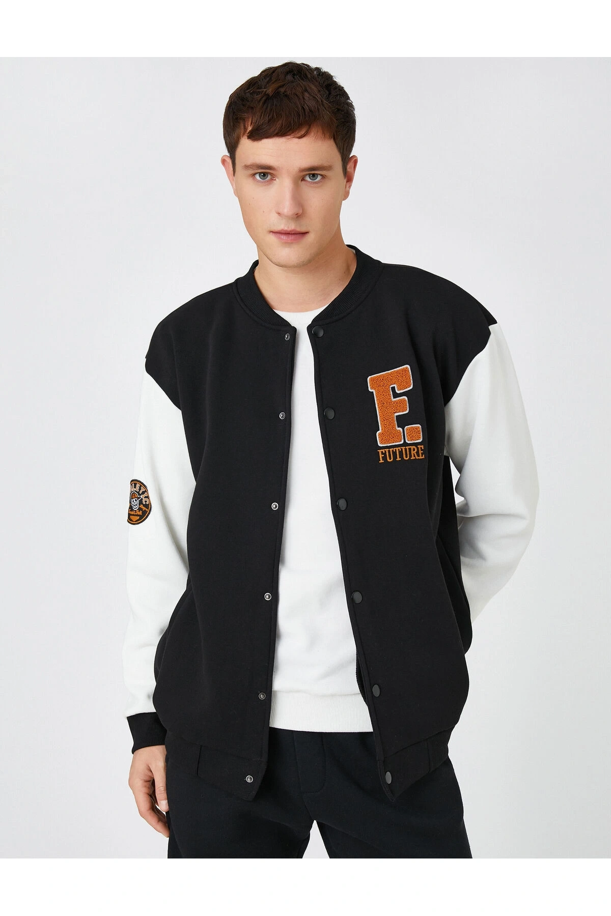 Basic Kolej Ceket Bomber Yaka Cep Detaylı Çıtçıtlı