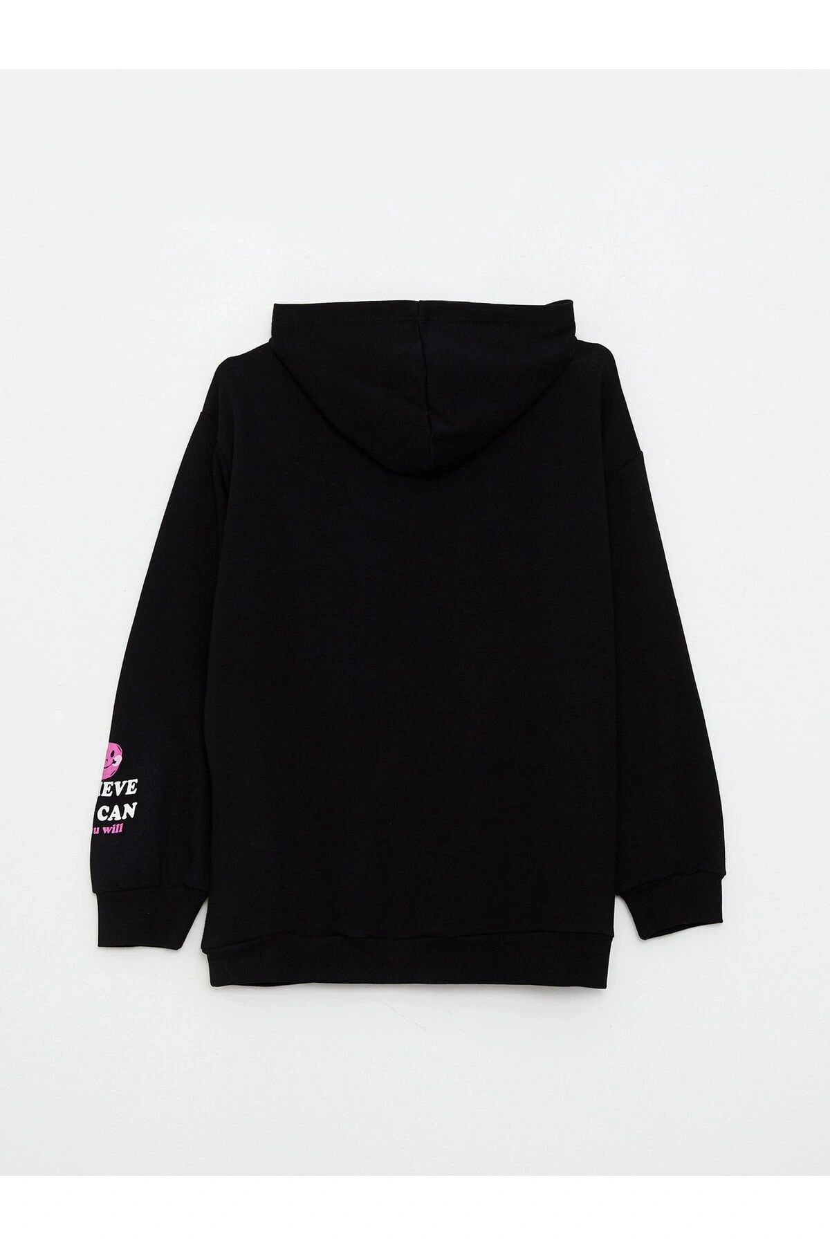 Kapüşonlu Baskılı Uzun Kollu Kız Çocuk Sweatshirt ve Tayt