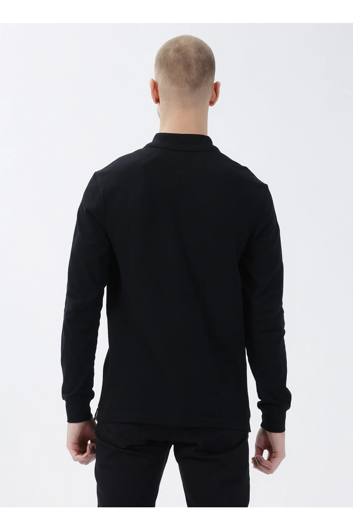 Polo Yaka Siyah Erkek Sweatshırt Tp03sk022