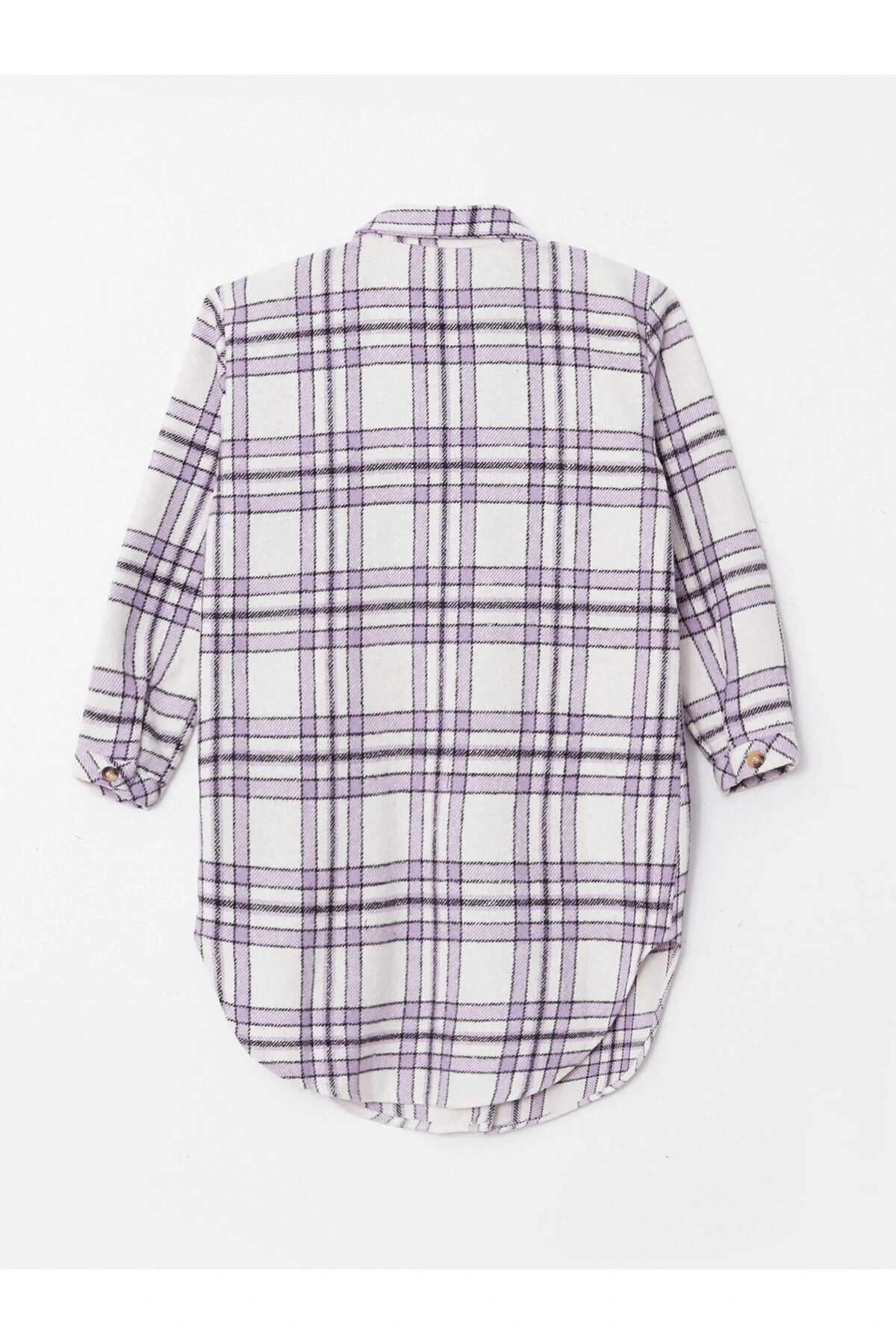 Ekose Uzun Kollu Kız Çocuk Tunik