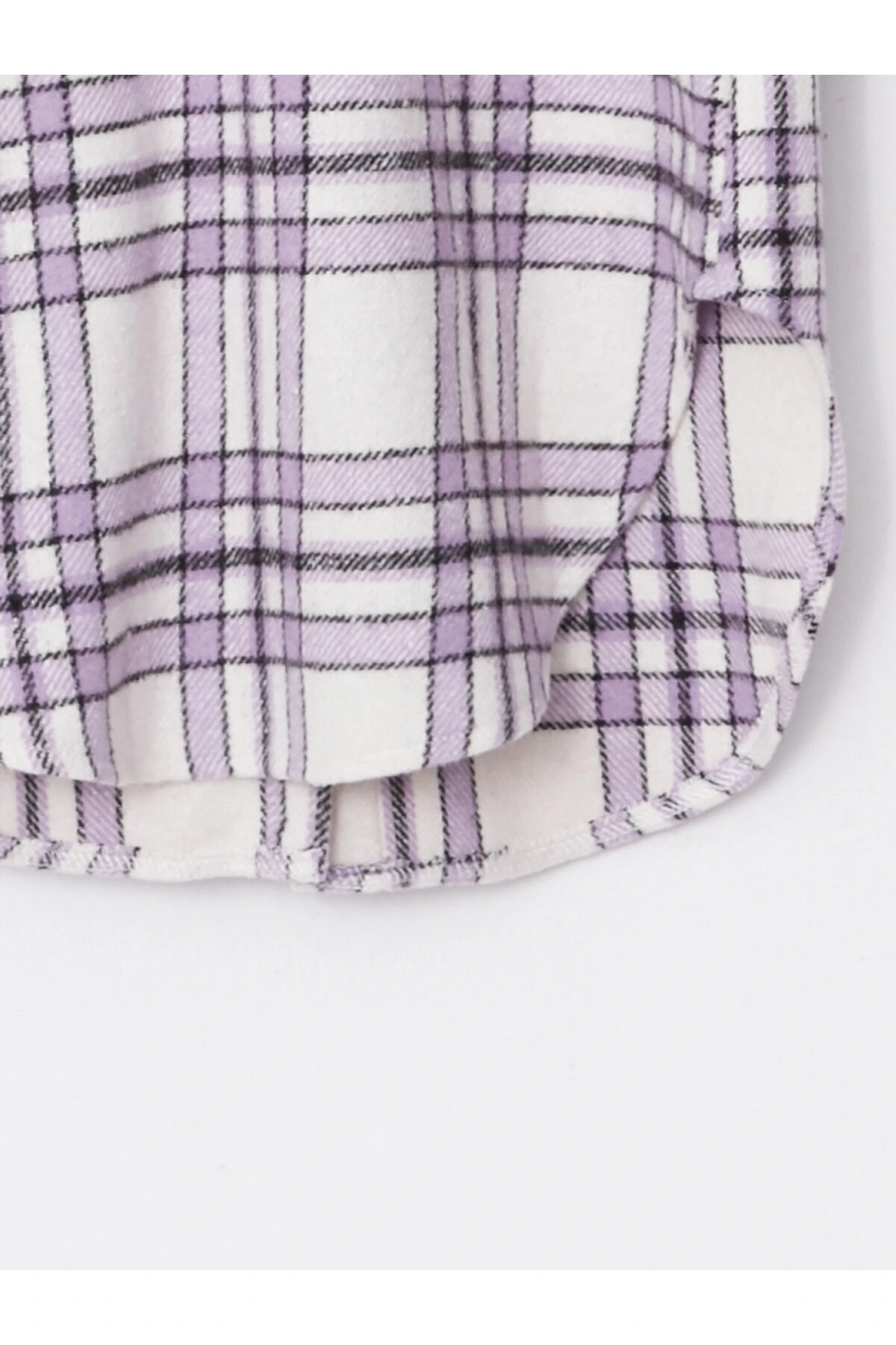 Ekose Uzun Kollu Kız Çocuk Tunik