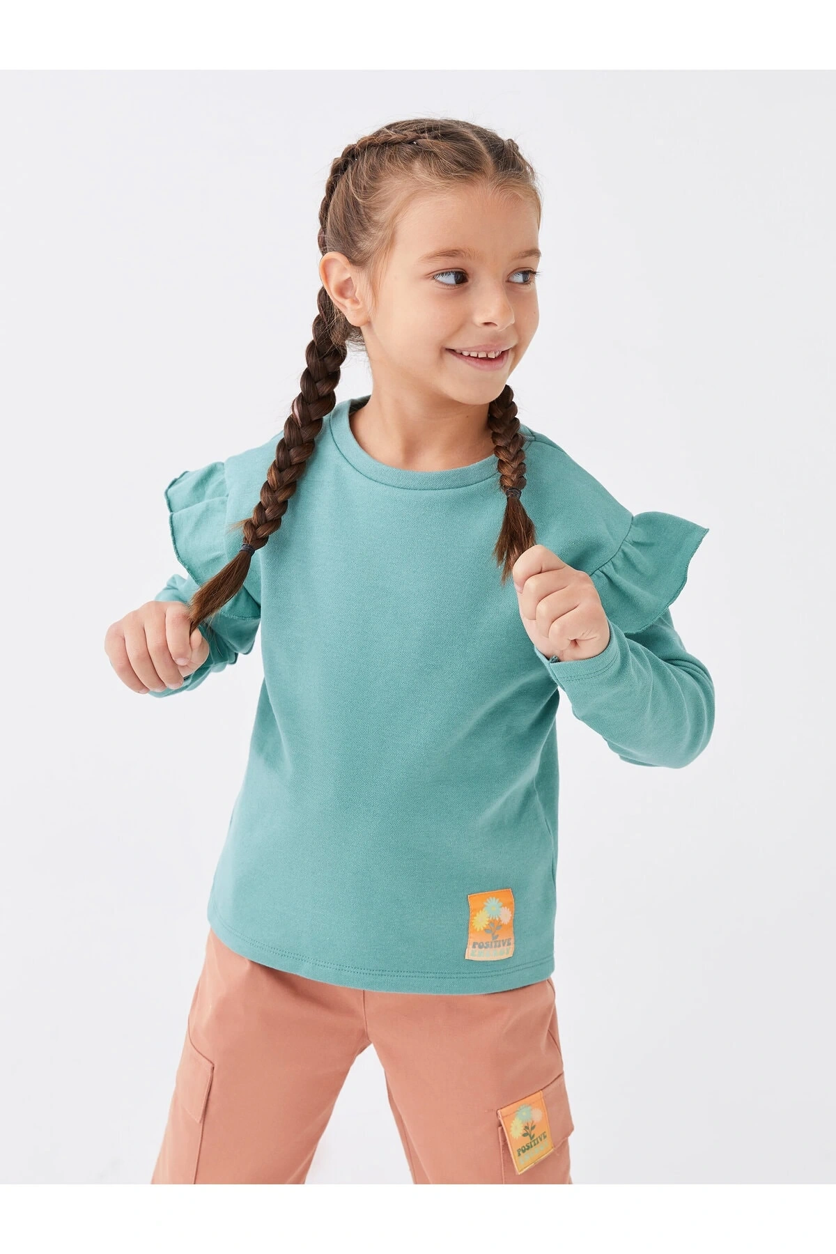 Bisiklet Yaka Basic Uzun Kollu Kız Çocuk Tişört