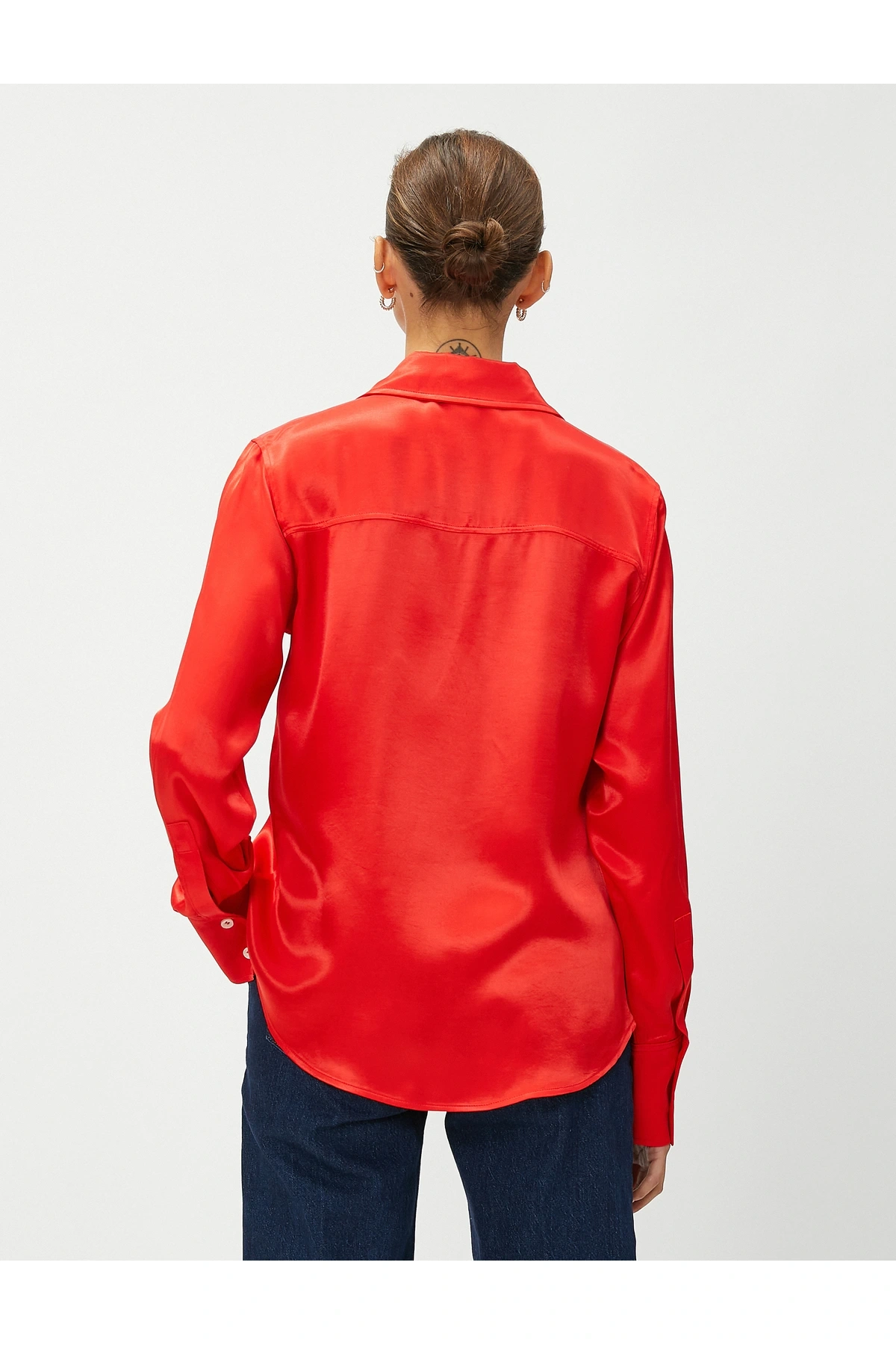 Saten Uzun Kollu Gömlek