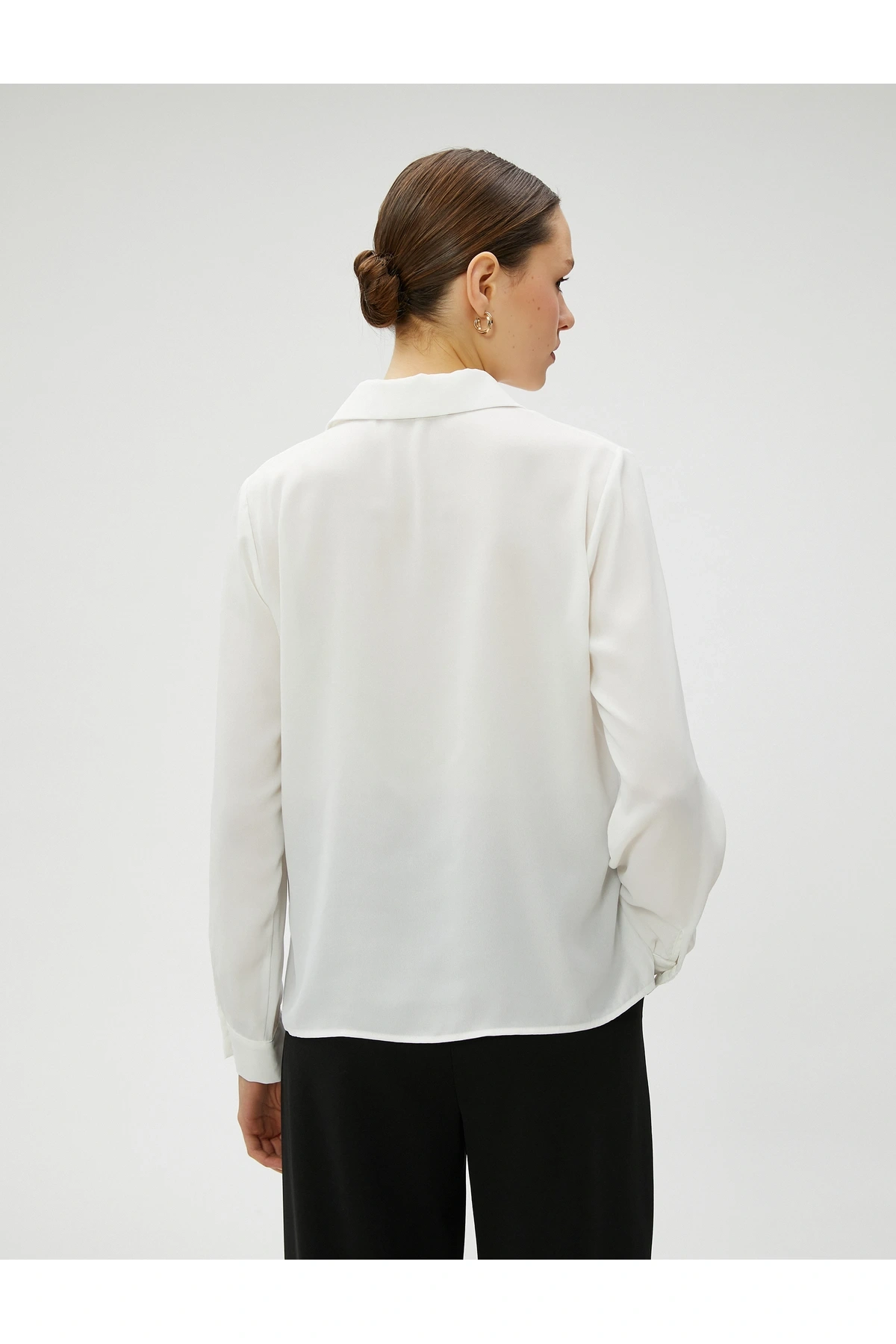 Taşlı Gömlek Düğmeli Uzun Kollu