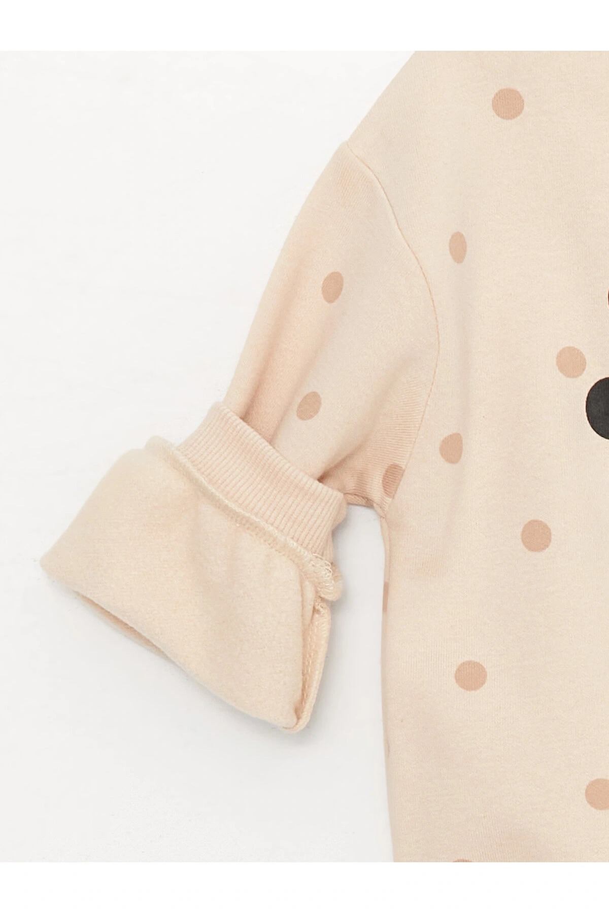 Bisiklet Yaka Uzun Kollu Minnie Mouse Baskılı Kız Bebek Sweatshirt ve Tayt 2li Takım