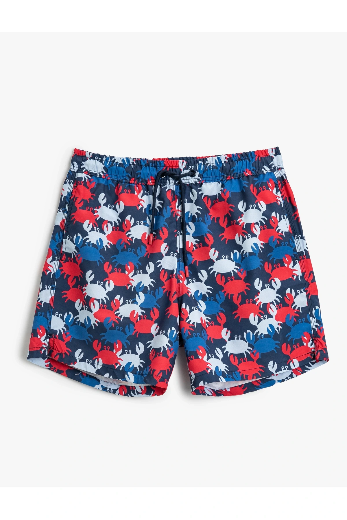 3Sam00063Bw B24 Mavi Desenli Erkek Deniz Shortu
