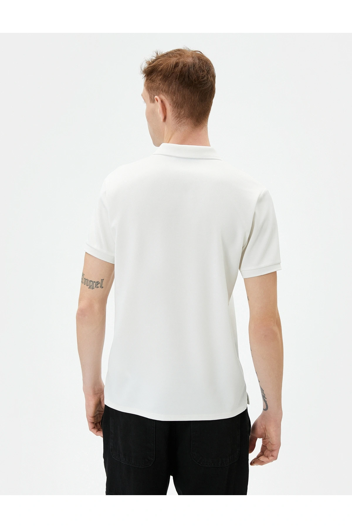 Yakalı Tişört Slim Fit Düğmeli Kısa Kollu