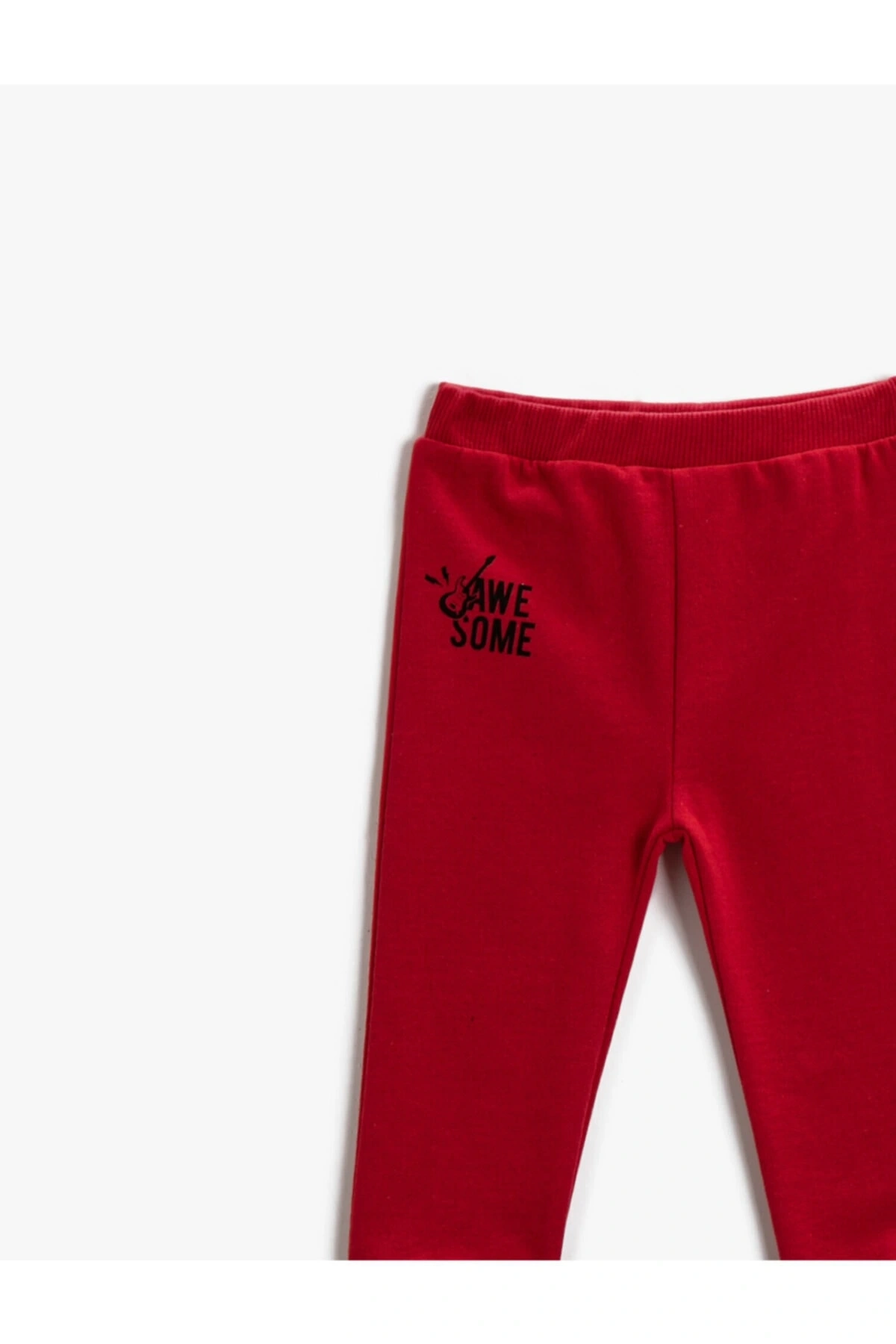 Erkek Çocuk Kırmızı Pamuklu Eşofman Altı Baskılı