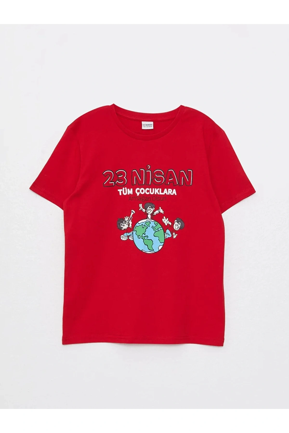 Lcw Kids Bisiklet Yaka Baskılı Kısa Kollu Erkek Çocuk Tişört