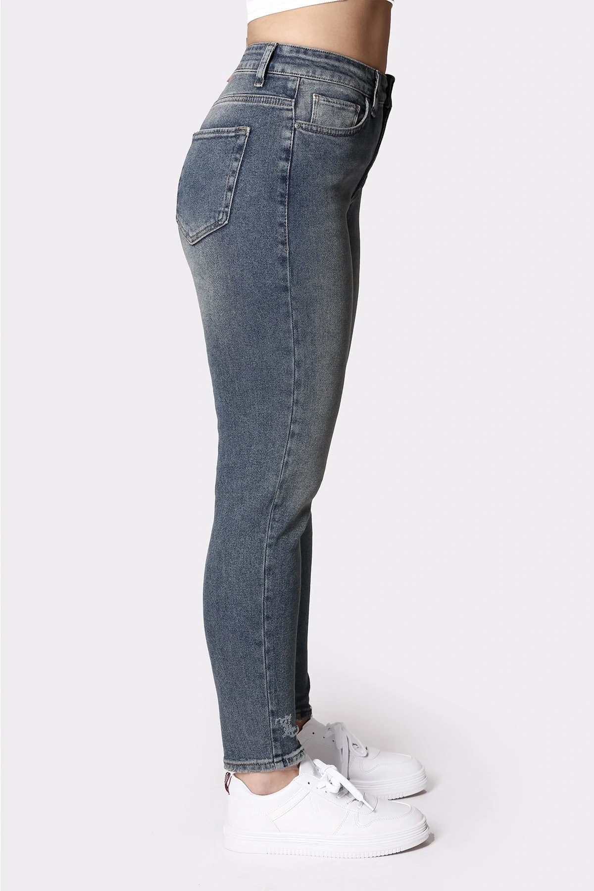 Kadın Koyu Mavi Denim Pantolon