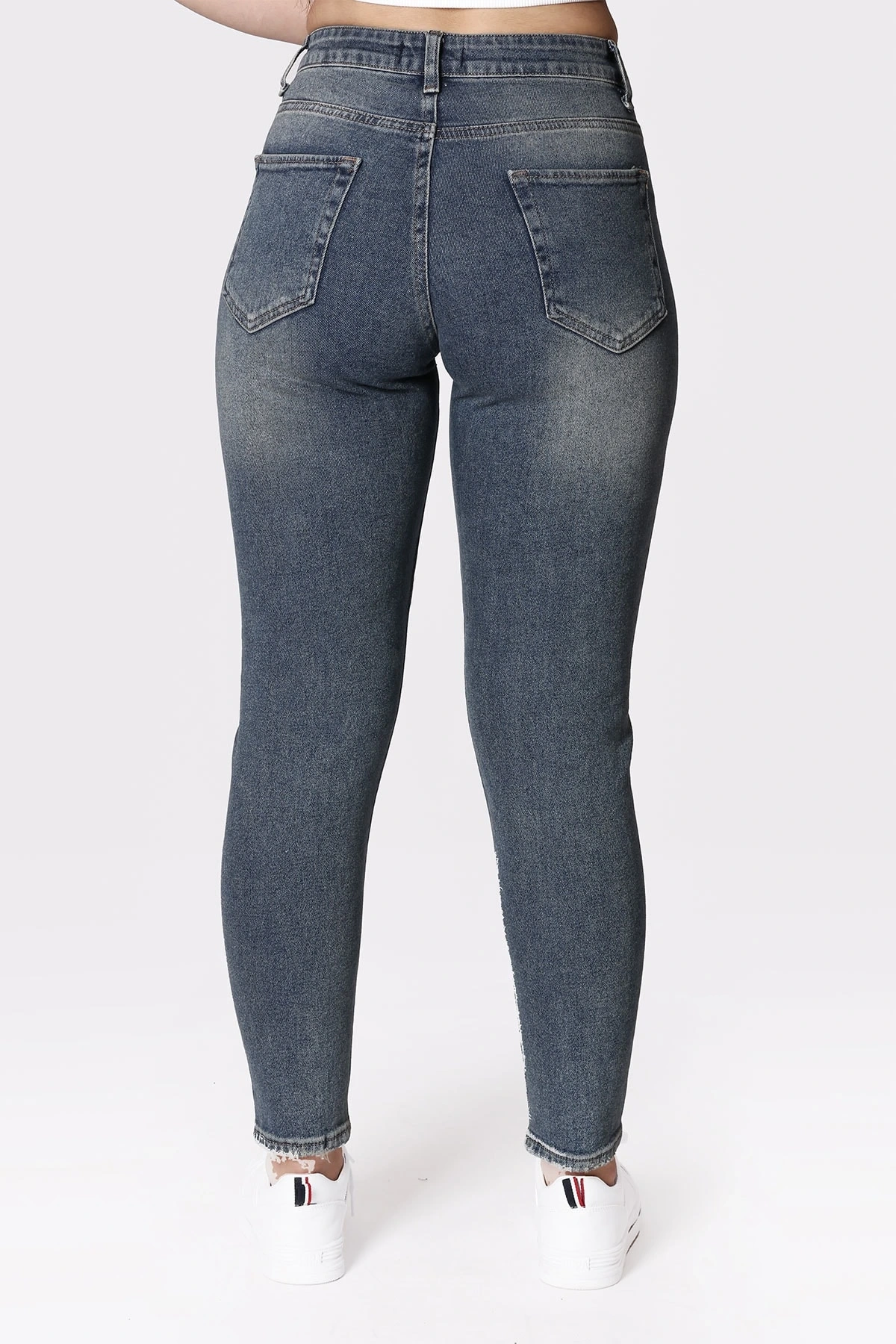 Kadın Koyu Mavi Denim Pantolon