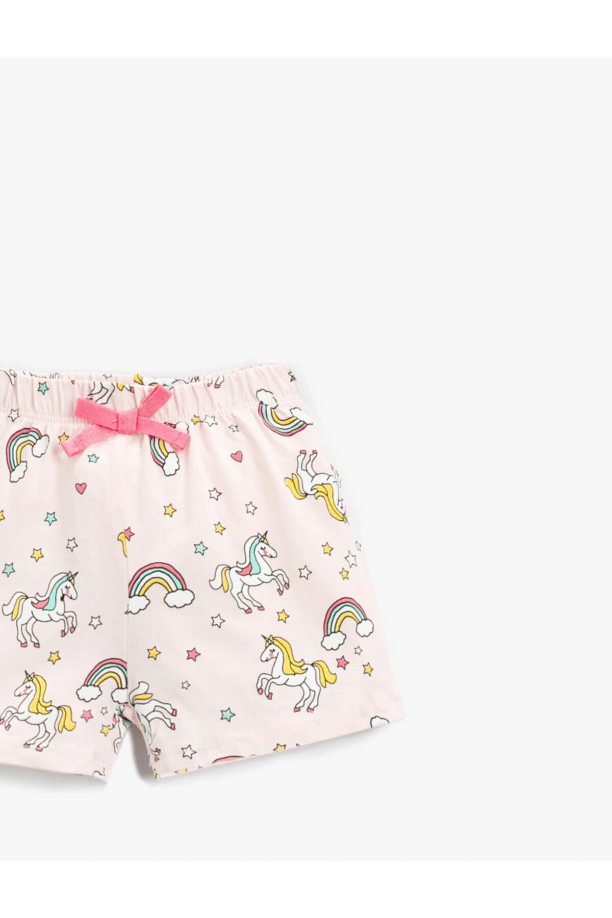 Kız Çocuk Unicorn Baskılı Beli Lastikli Şort Pamuklu