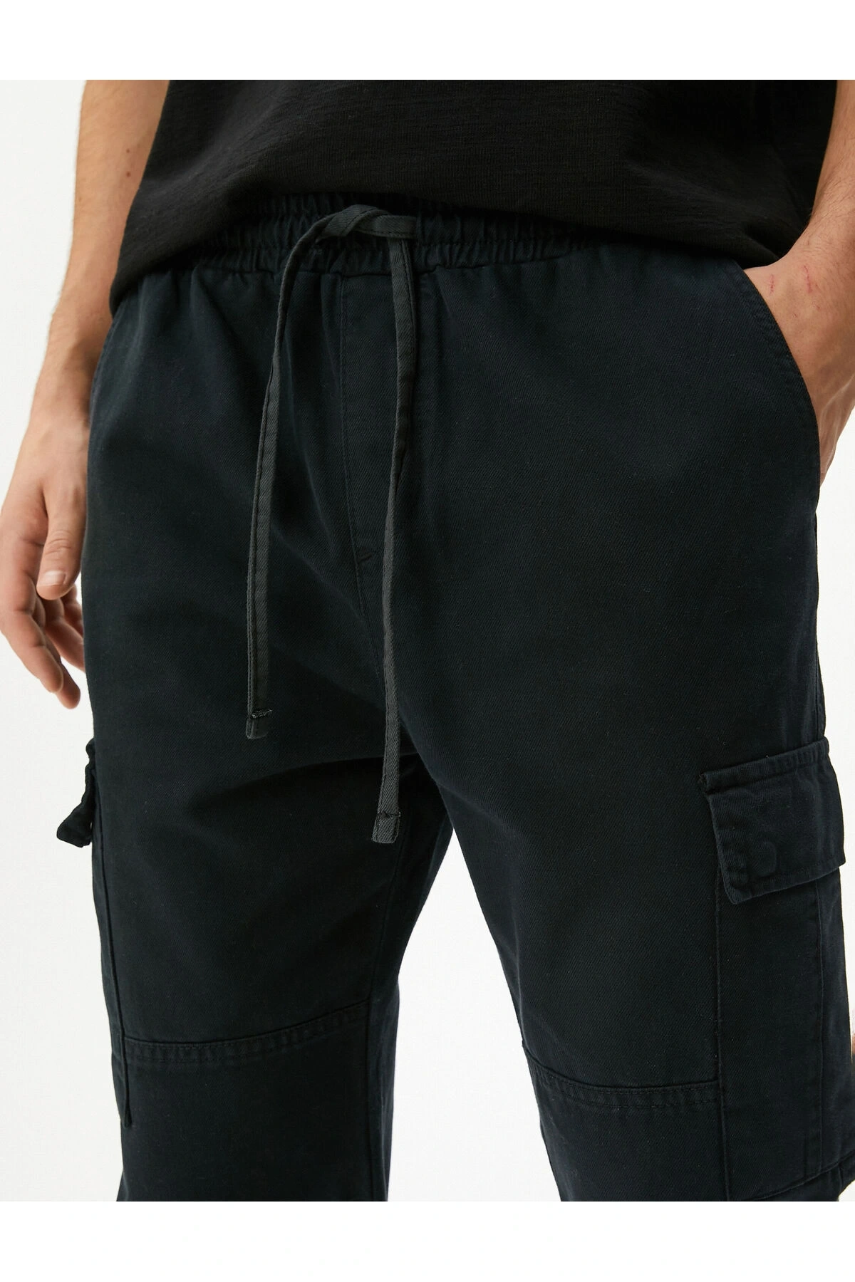 Kargo Cepli Pantolon Beli Bağcıklı Pamuklu